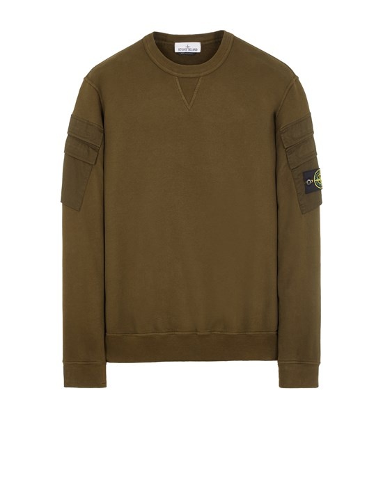 Stone island olive green sales sweatshirt