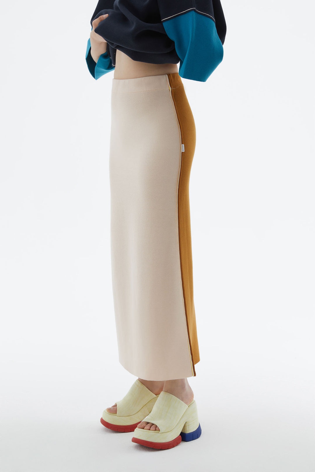 BRONZE & CREAM KNIT SKIRT - 2