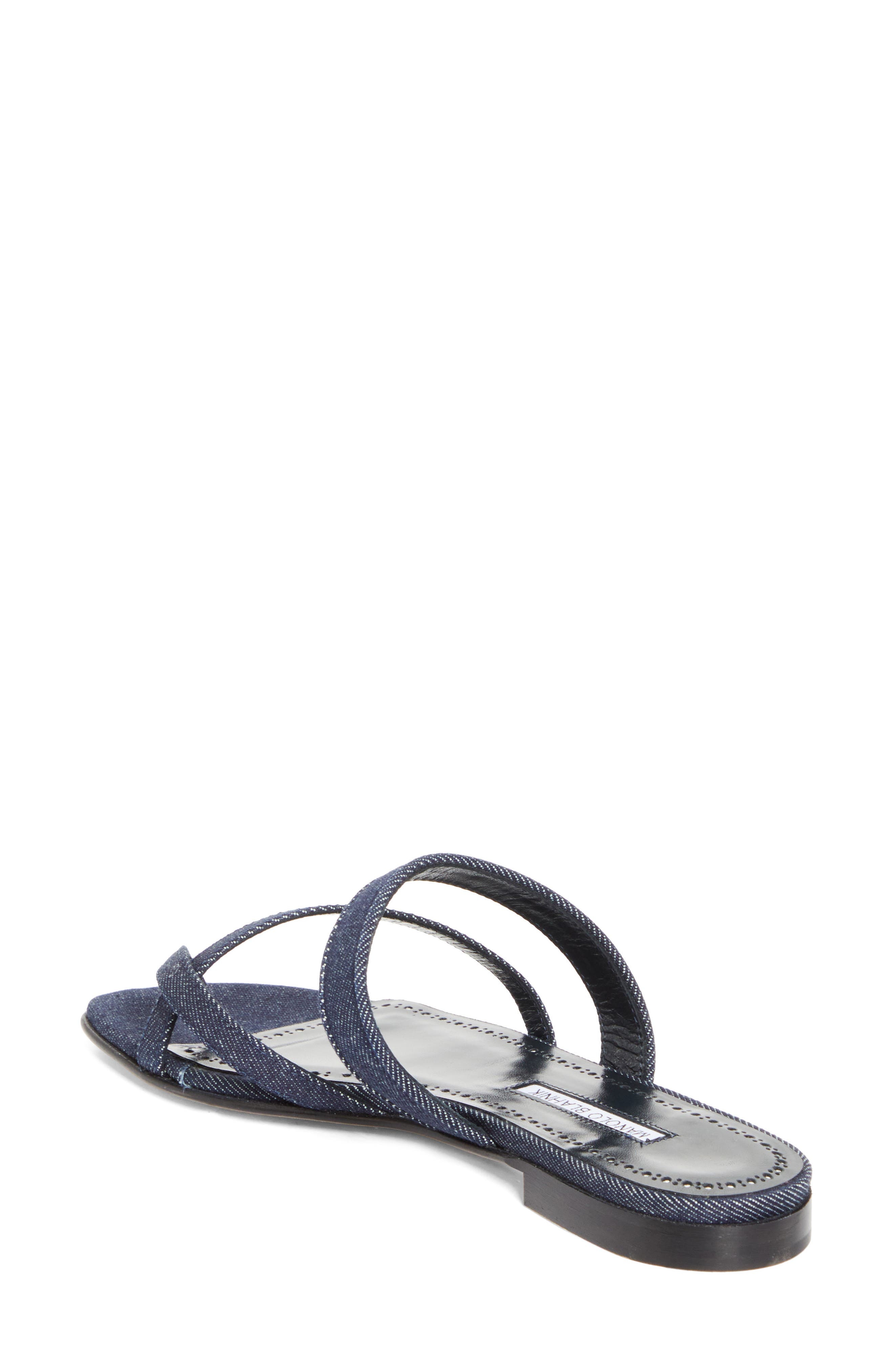Manolo Blahnik Susaperf Crossover Sandal in Dark Chambray Blue at Nordstrom - 2