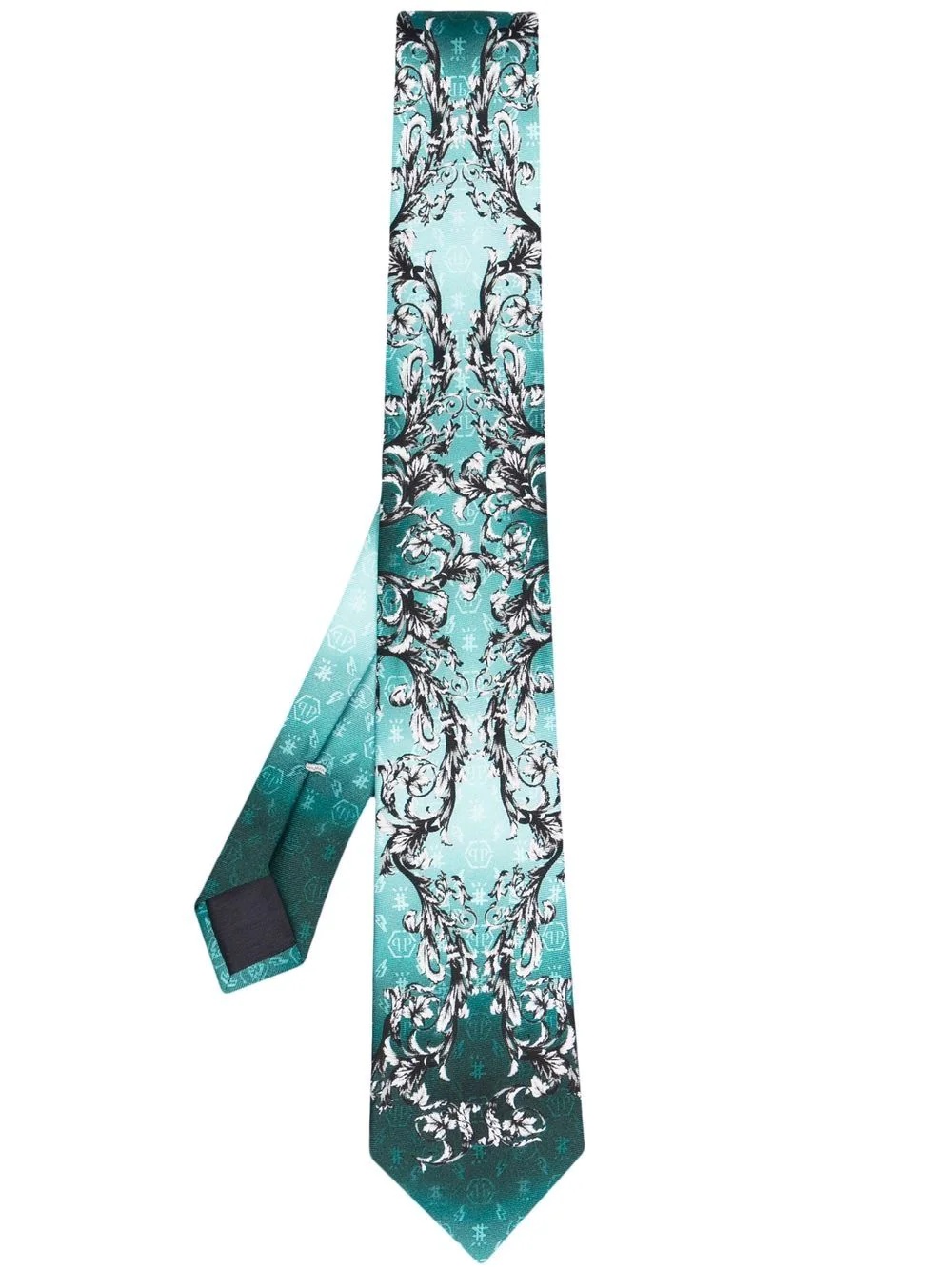 baroque-pattern print silk tie - 1