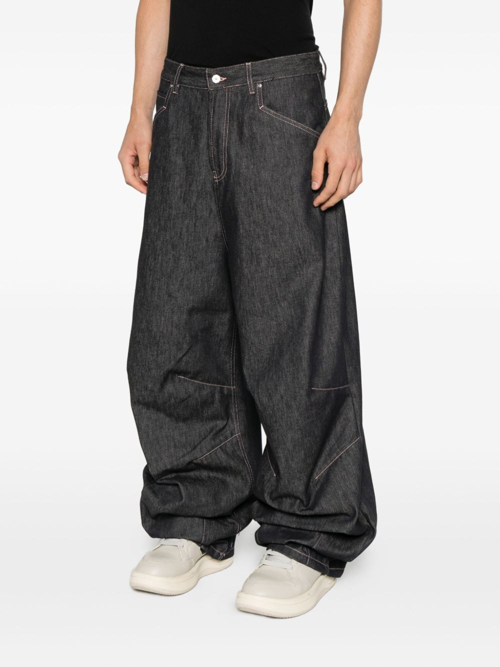 panelled denim jeans - 4