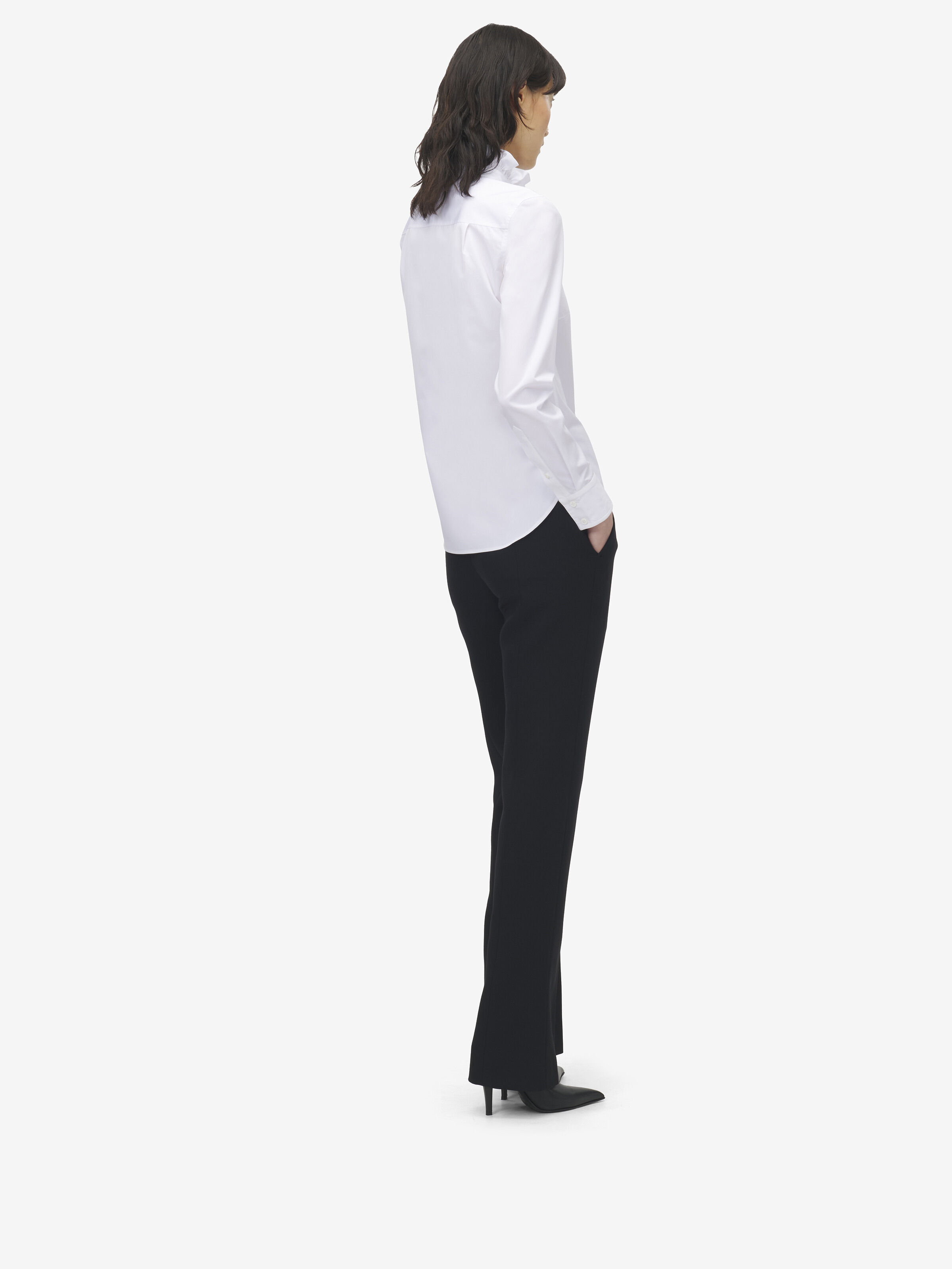 Ruffle Neck Poplin Shirt - 5