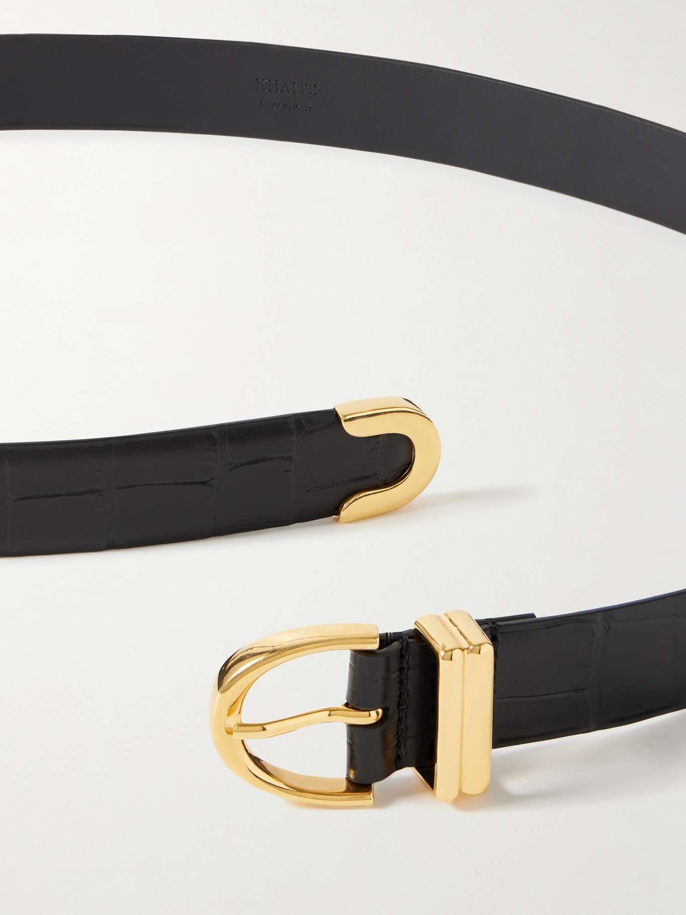 Bambi croc-effect leather belt Black - 3