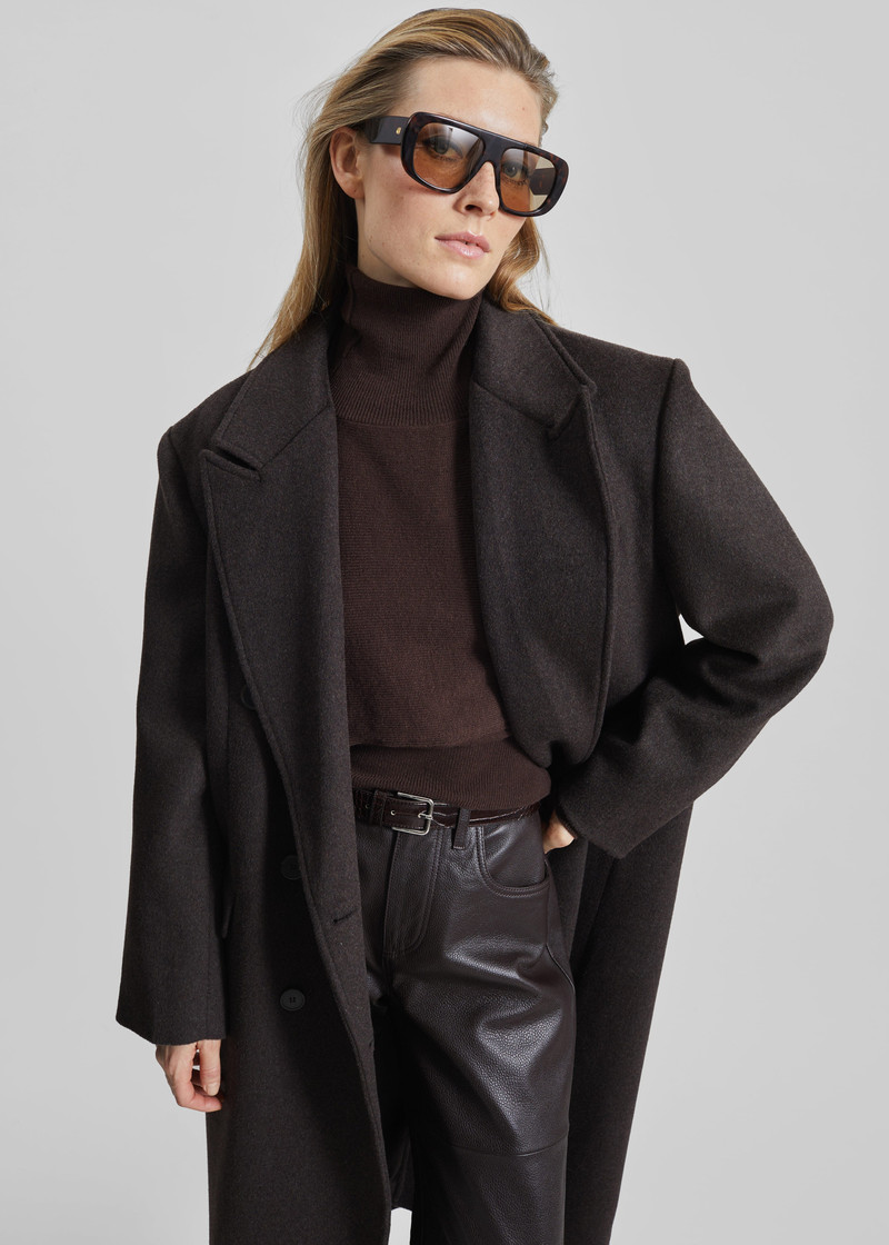 Bellace Wool Coat - Brown 3
