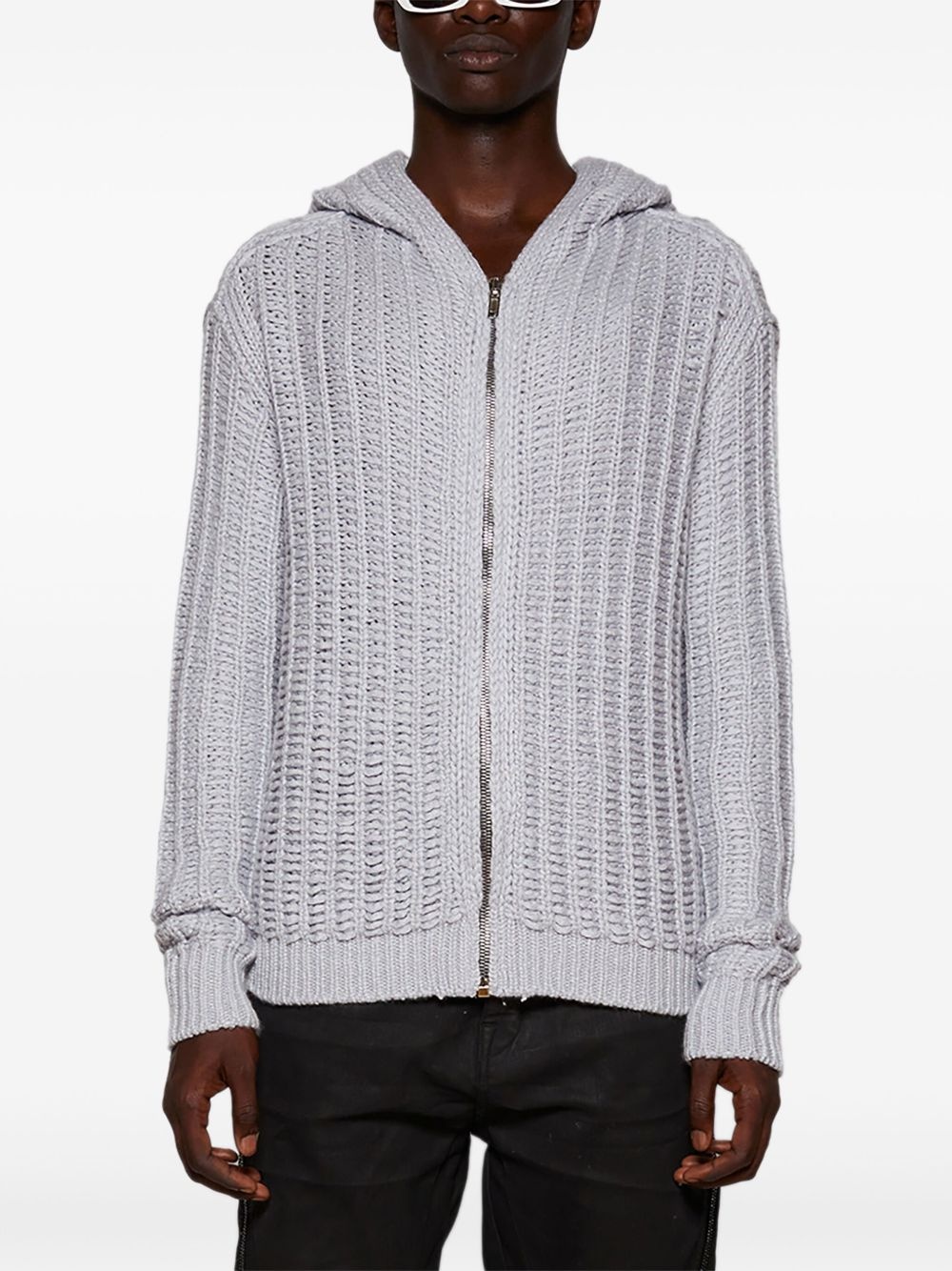 knitted hoodie - 3