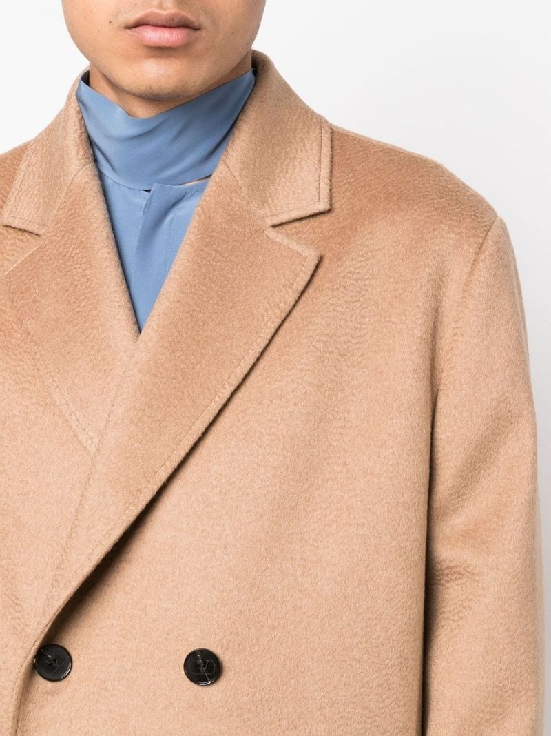 notched lapels double-breasted coat - 5