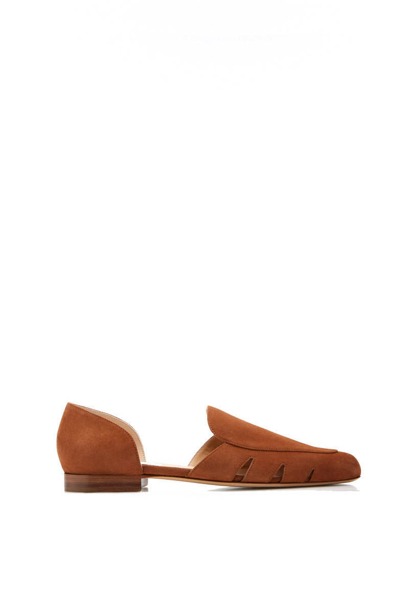 Cognac Suede의 Rory 플랫 슈 1