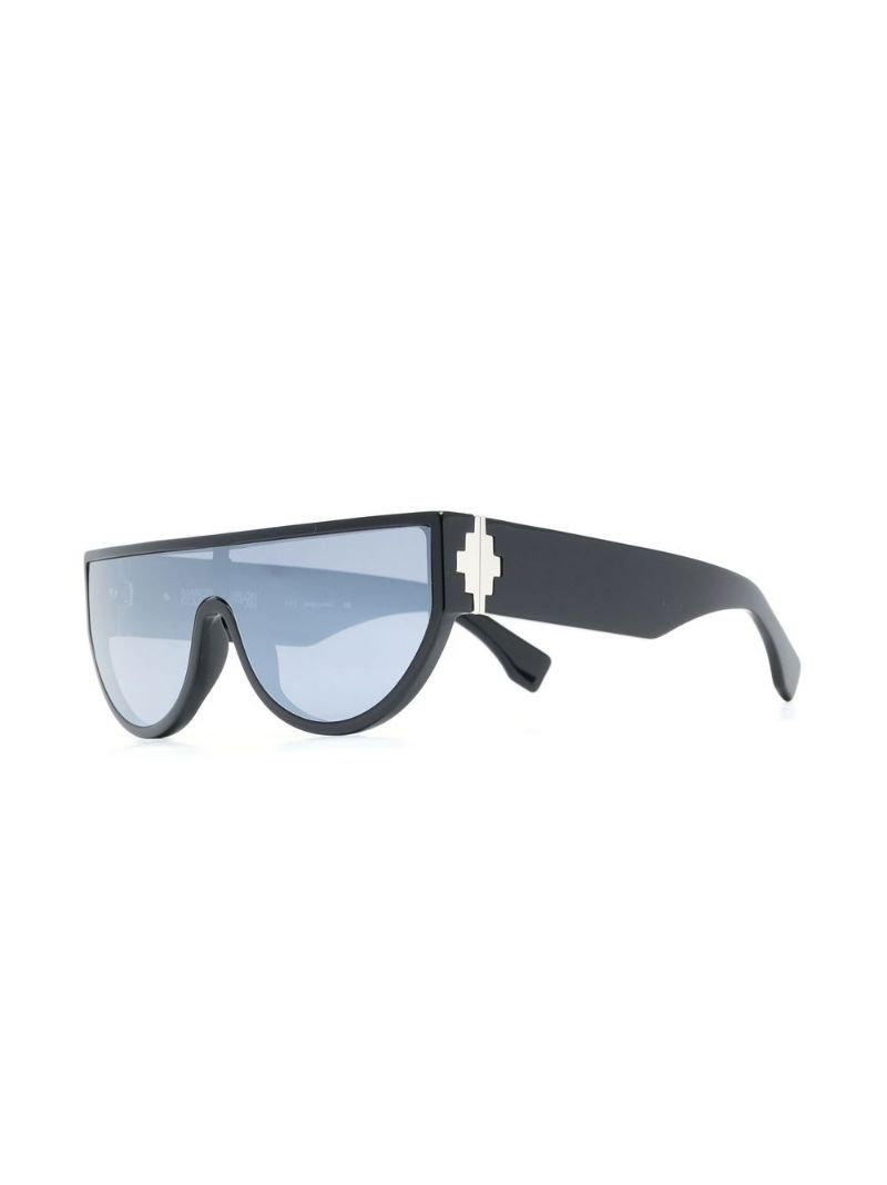 oversized frame mirrored sunglasses - 2