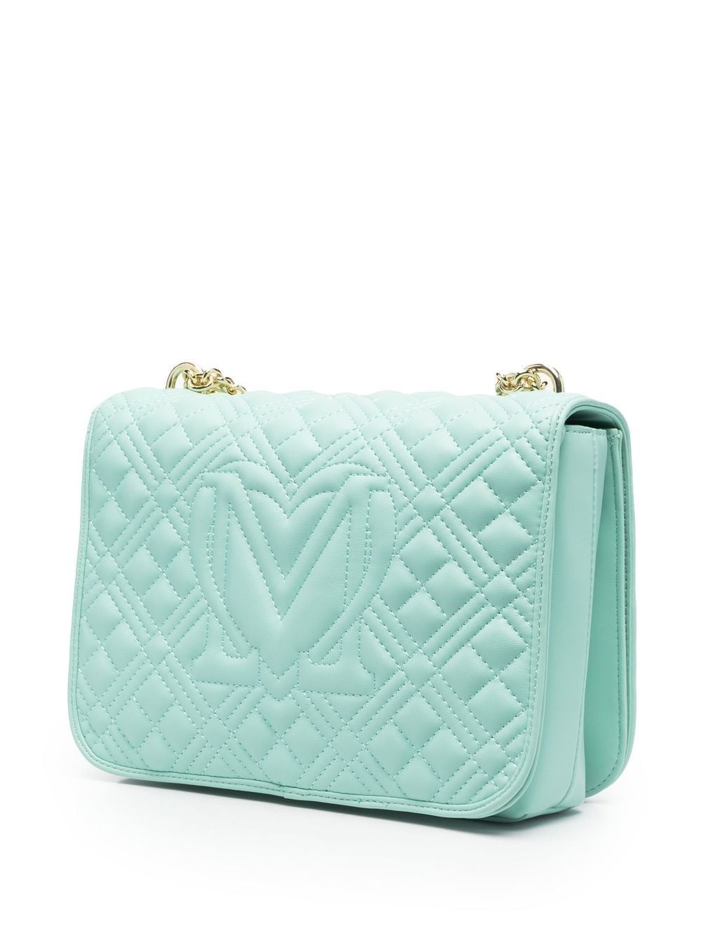 logo plaque quilted shoulder bag - 4