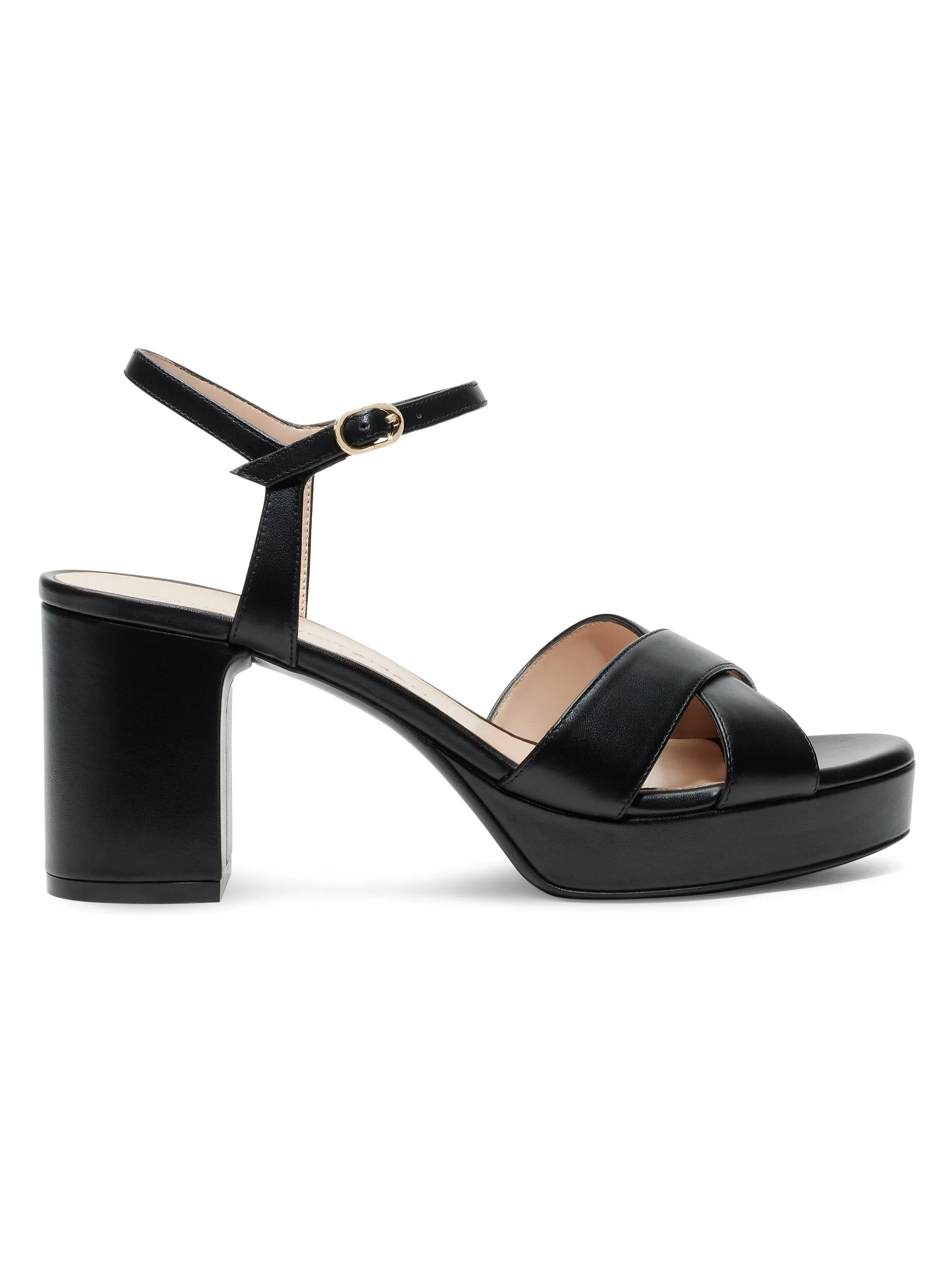 Women's Dayna 80MM Leather Platform Sandals - Black - 1