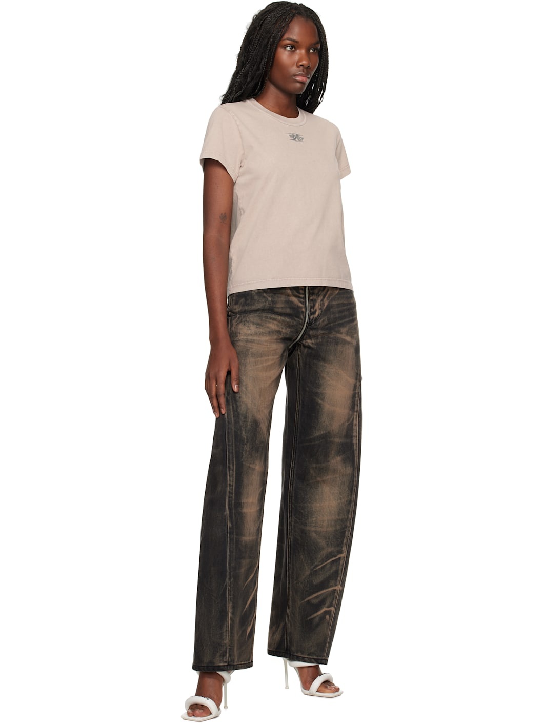 Taupe Blade Logo-Embossed T-shirt - 4