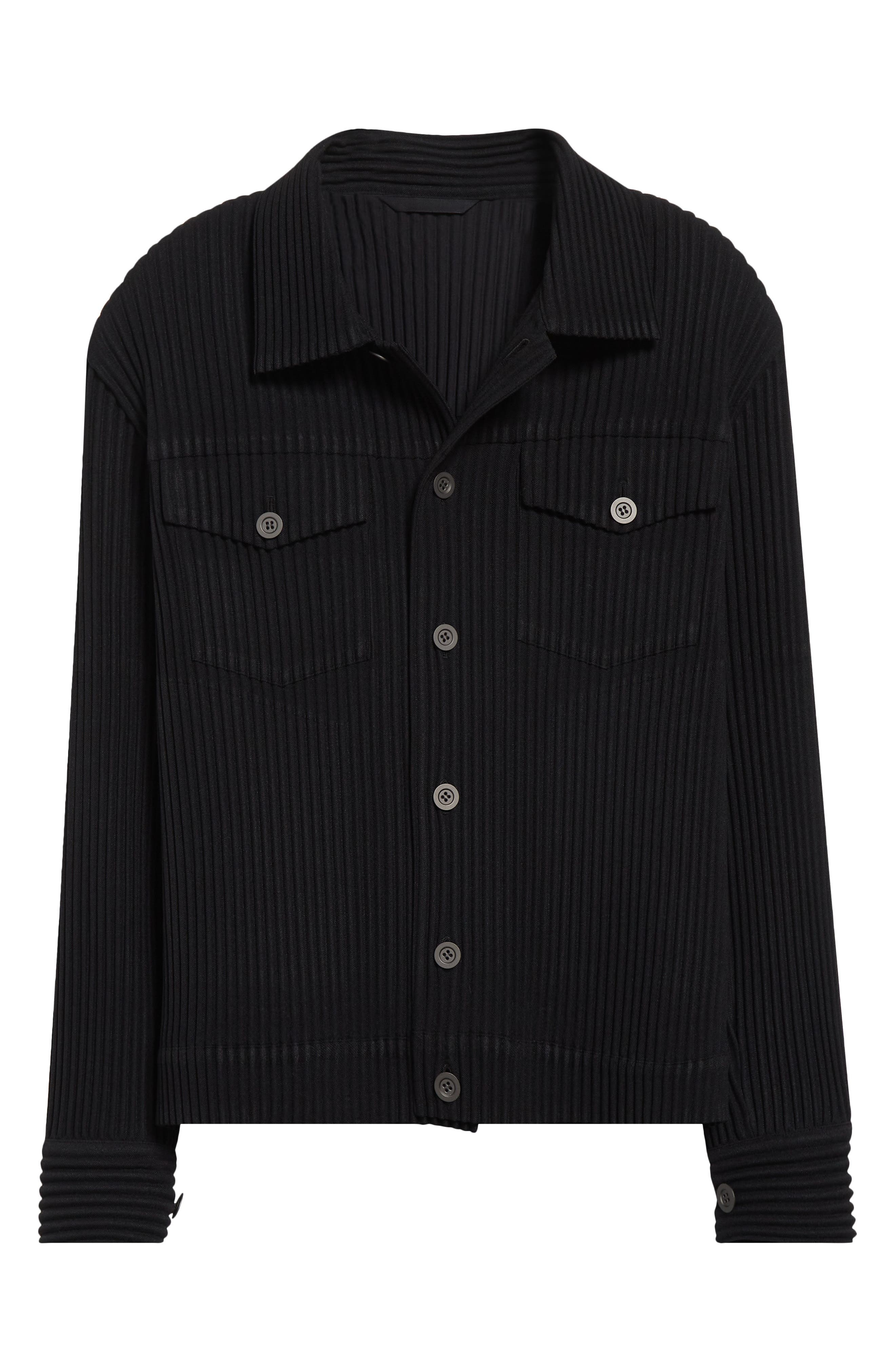 Homme Plissé Issey Miyake Light Shirt Jacket in Black at Nordstrom - 6
