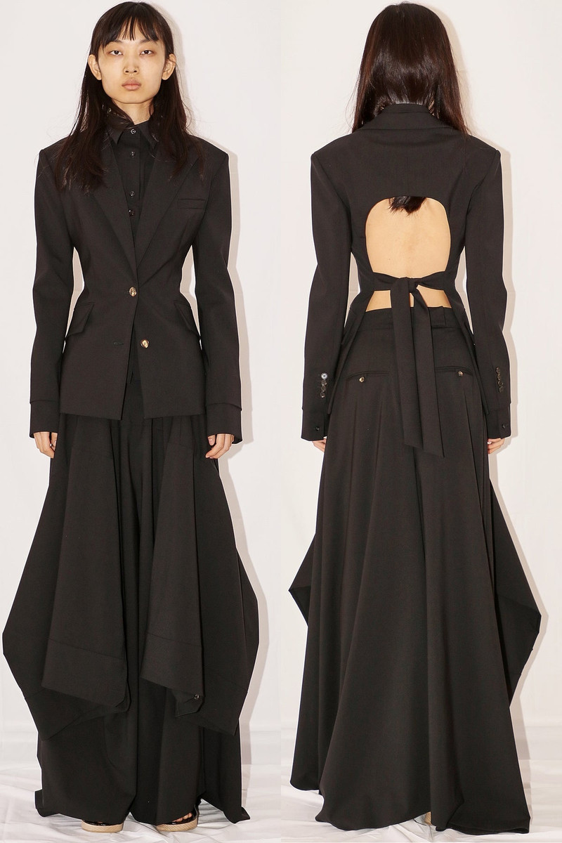 FITTED TAILORED JACKET WITH SHIRT AND VEST INSERT BLACK 6