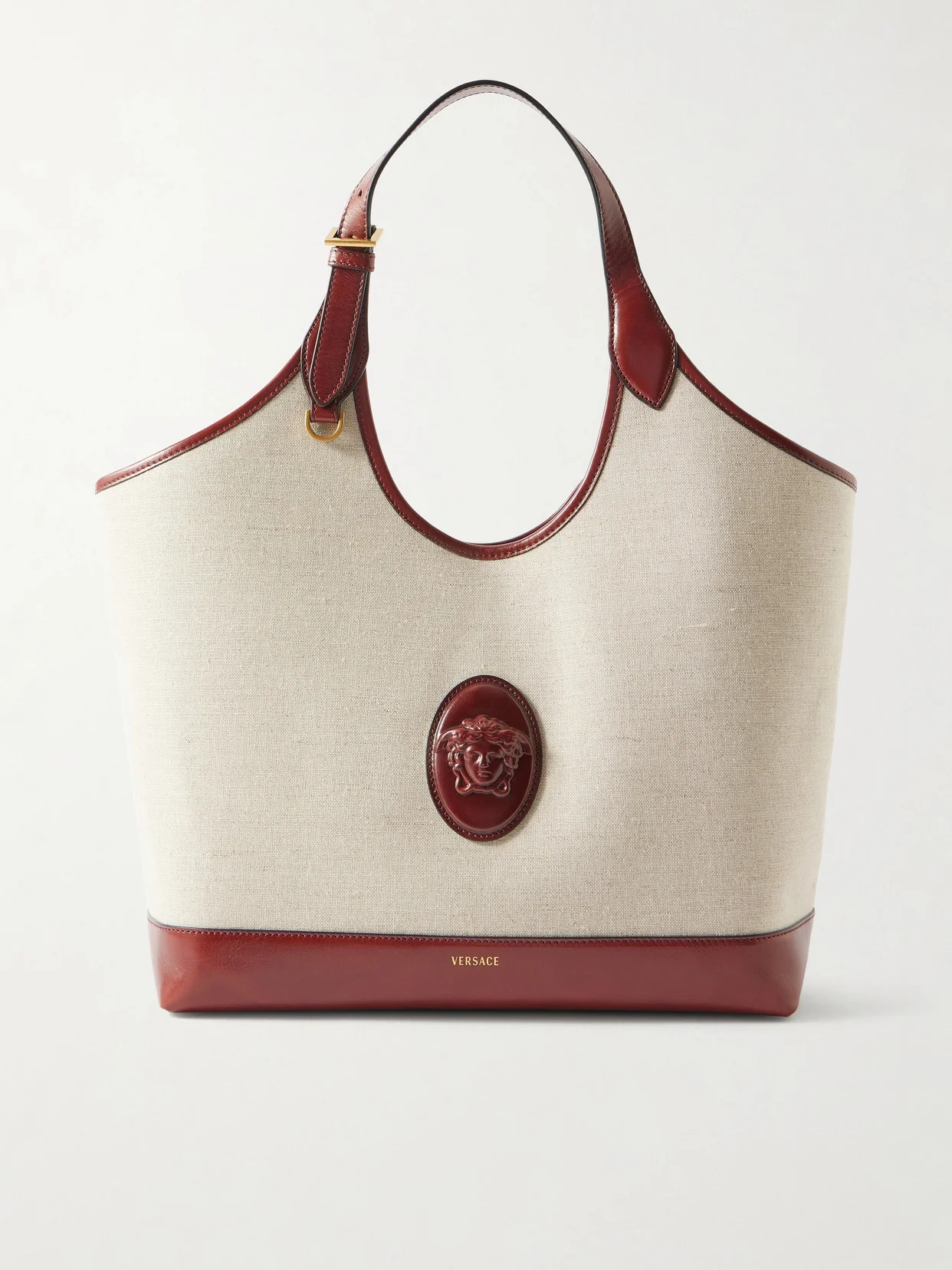 Leather-trimmed Canvas Tote - 1