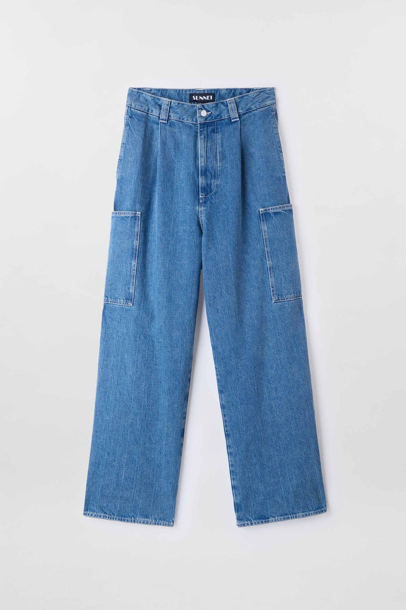 CARGO RICK PANTS / light washed denim 1