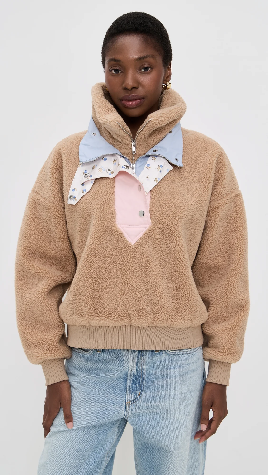 Caitlyn Sherpa Pullover Sweater - 1