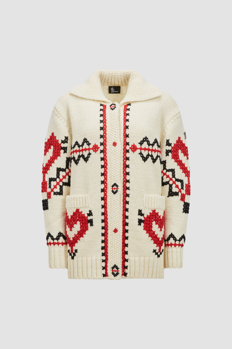 Embroidered Wool Blend Cardigan 1