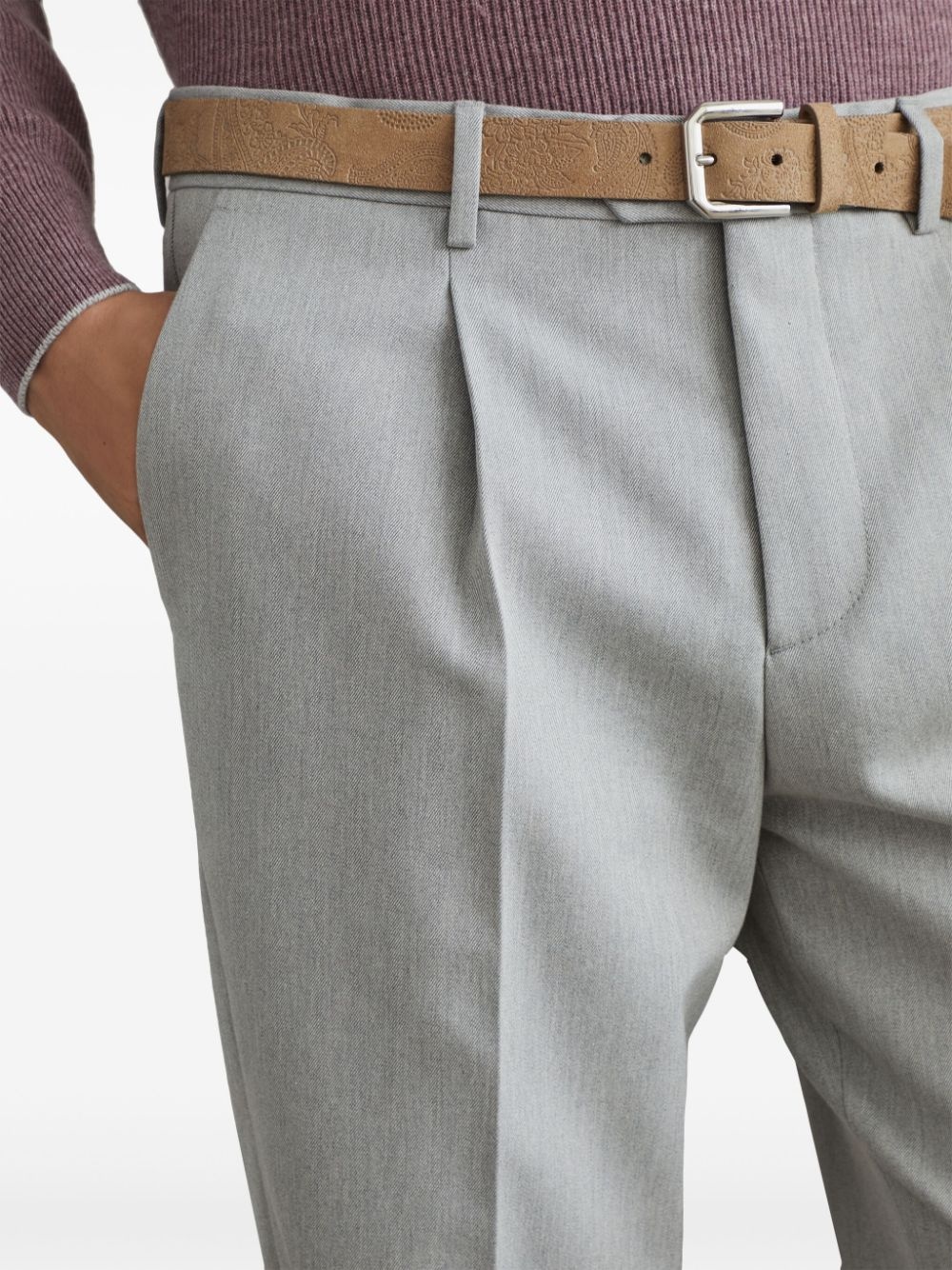 pressed-crease tapered trousers - 5