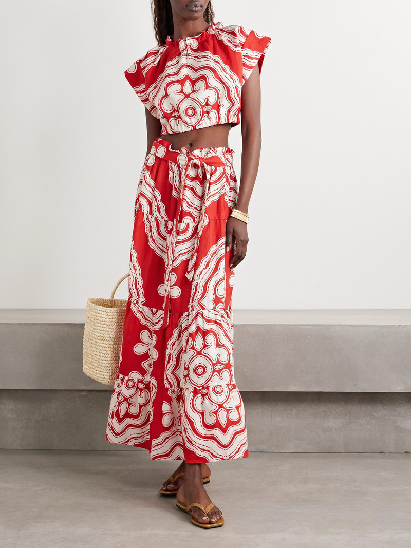 lemlem Muna Cropped Printed Linen Top outlook