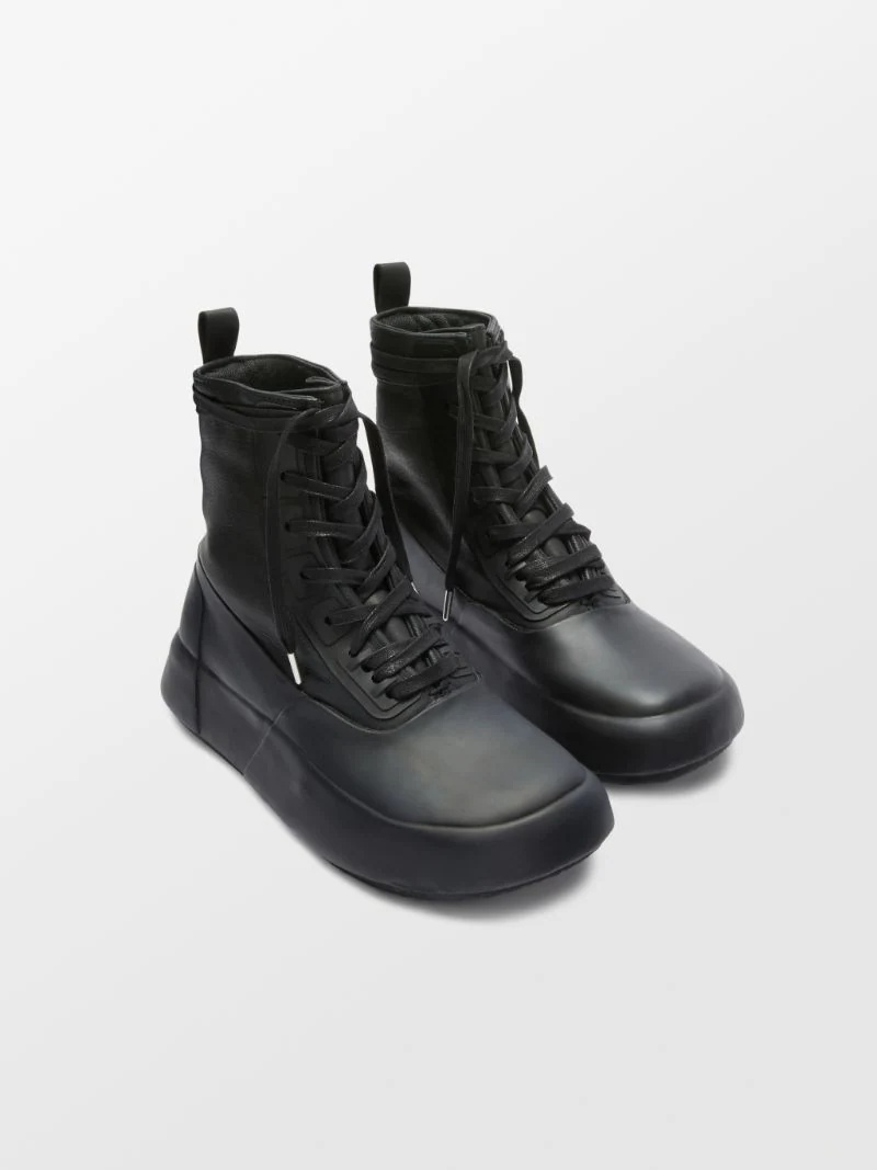 LEATHER MIX HI-TOP SNEAKER - 2