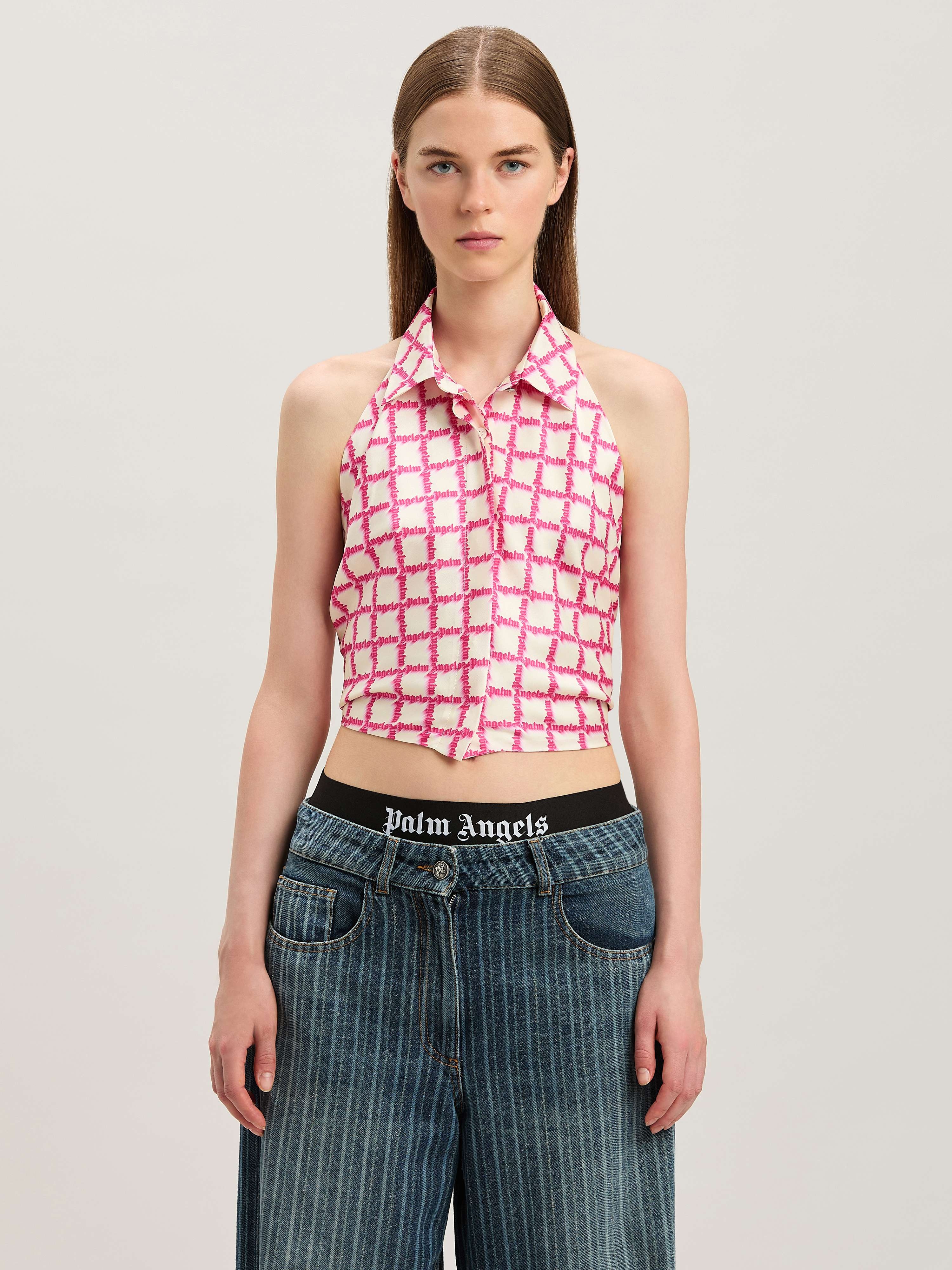 Net logo open back shirt - 3