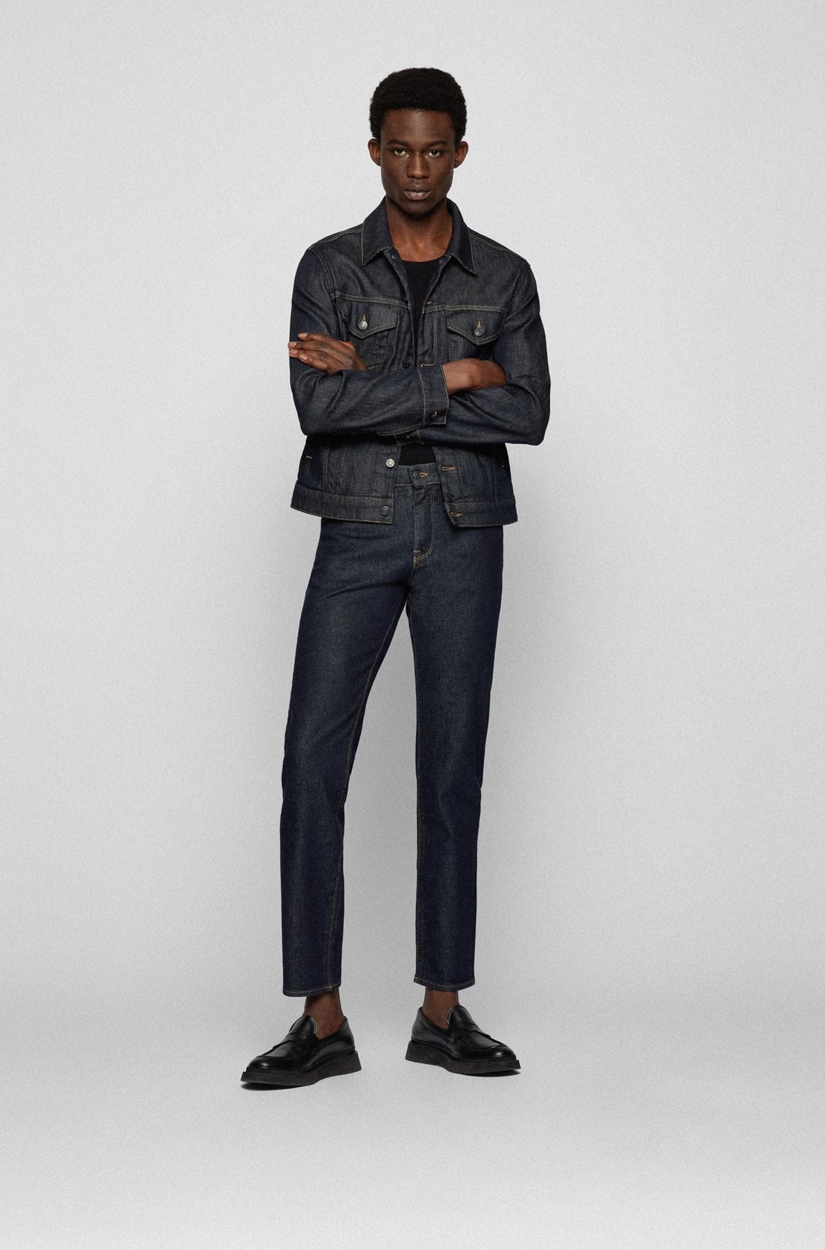 REGULAR-FIT JEANS IN DARK-BLUE COMFORT-STRETCH DENIM - 3
