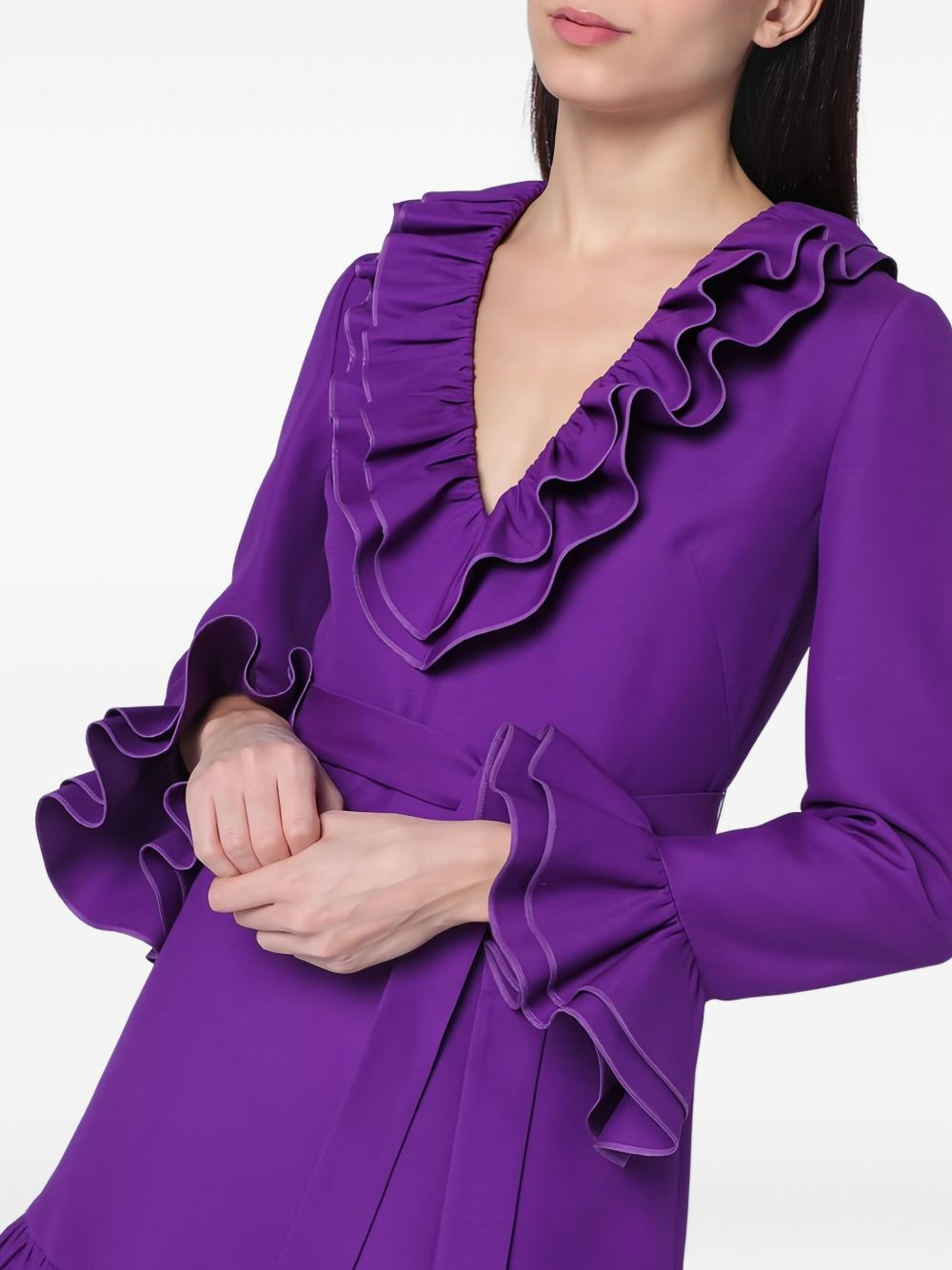 ruffle-detailing mini dress - 5
