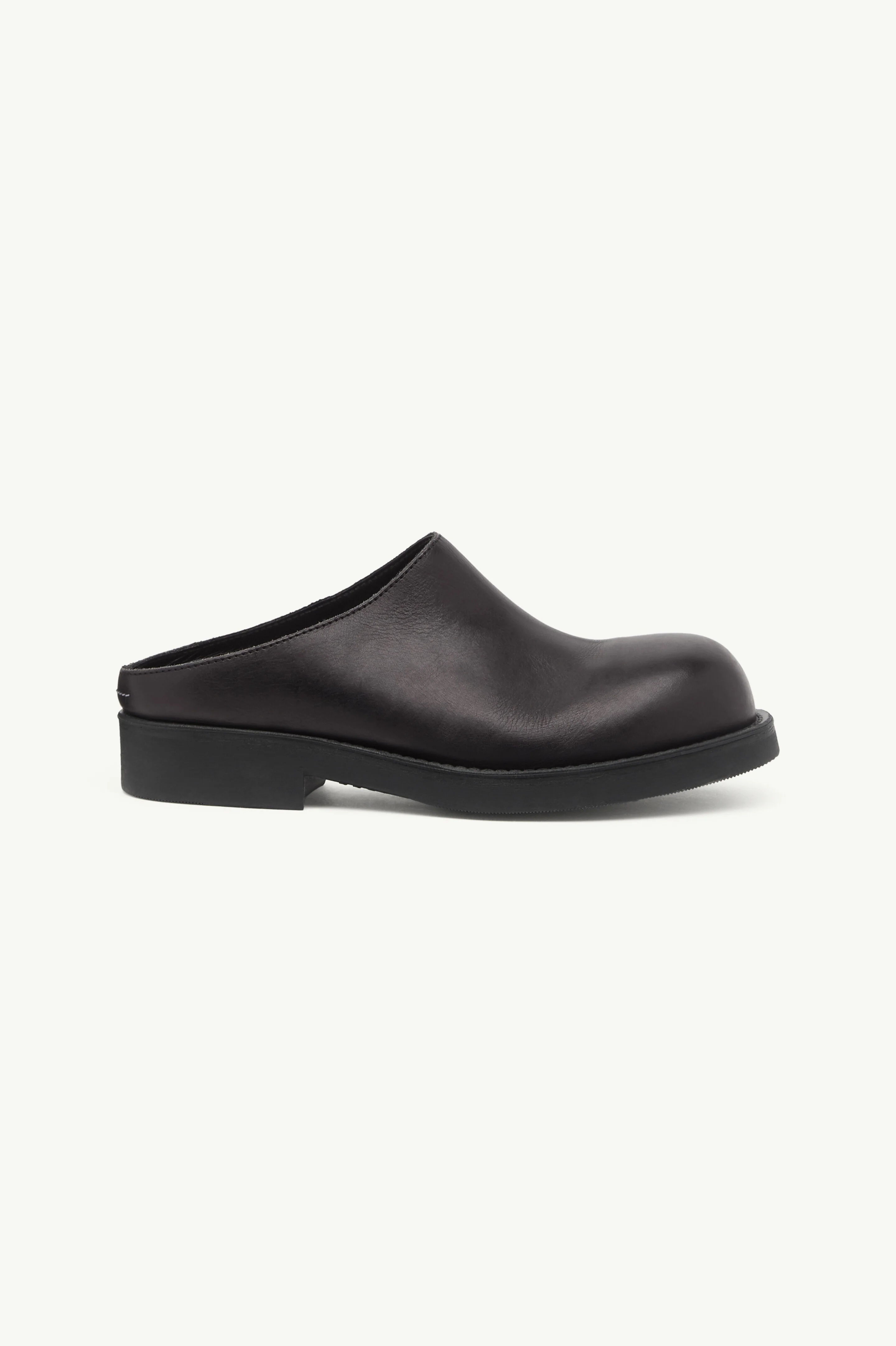 Round-toe leather Biker mules - 1