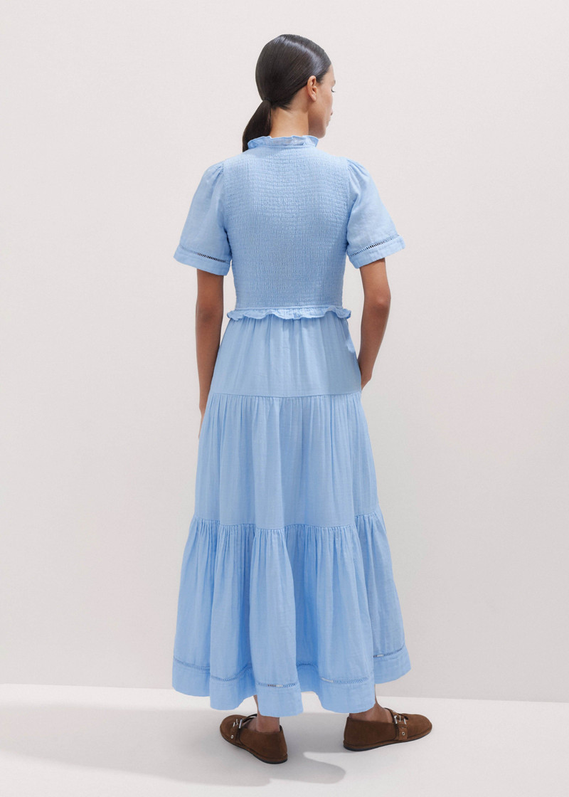 Cheesecloth Shirred Maxi Dress 5