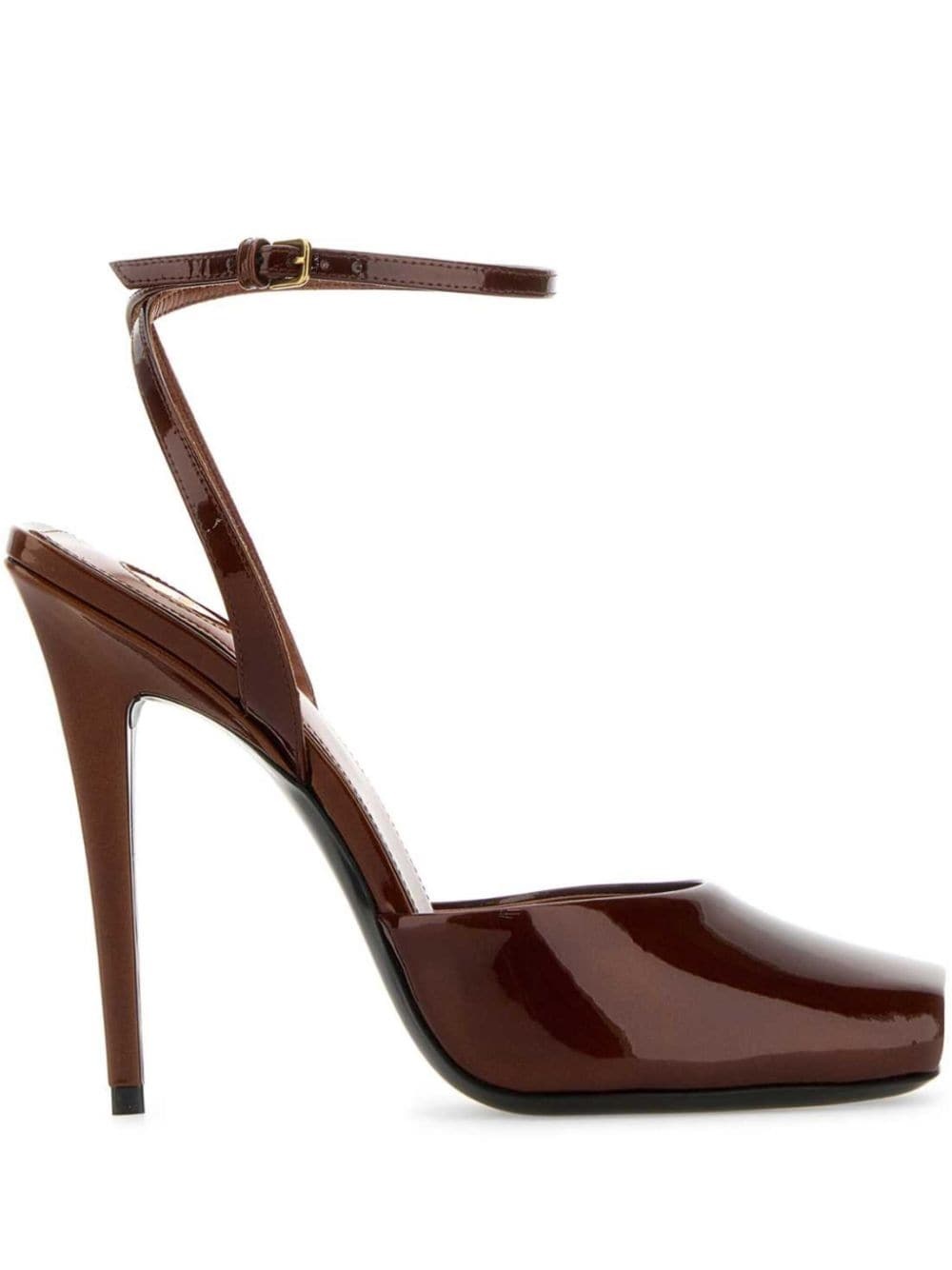サンダル・ミュール Saint Laurent La Scandale 110 La Scandale 110 patent leather sandals in black - Saint