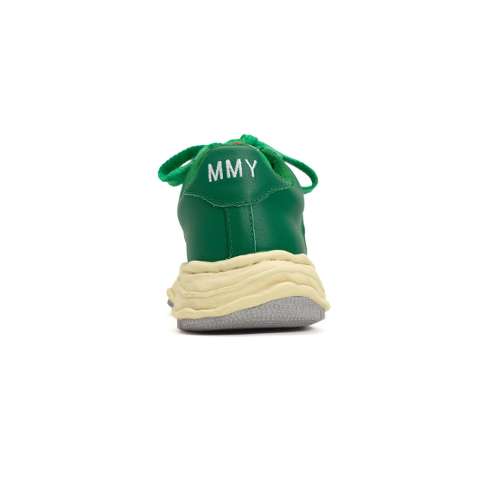 Maison MIHARA YASUHIRO WAYNE VL OG Sole Leather Low-top Sneaker 'White Green' A09FW730-WHTGRN - 3