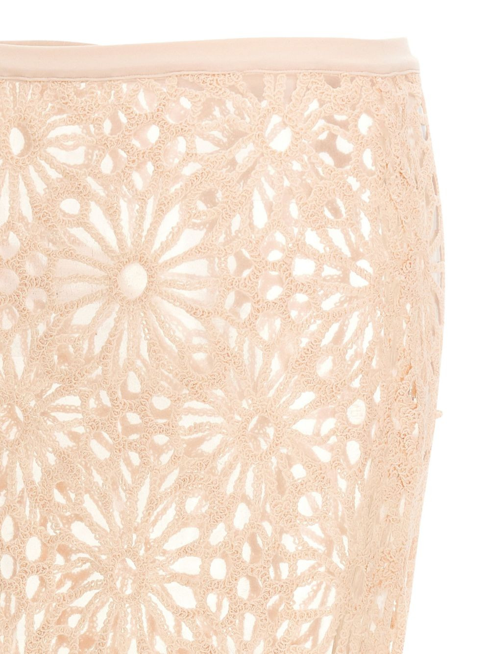 floral-crochet midi skirt - 3