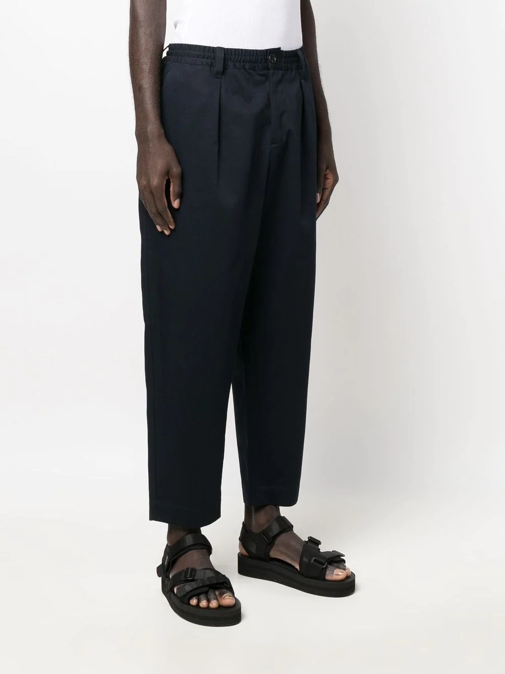 Gabardine cotton cropped trousers - 3