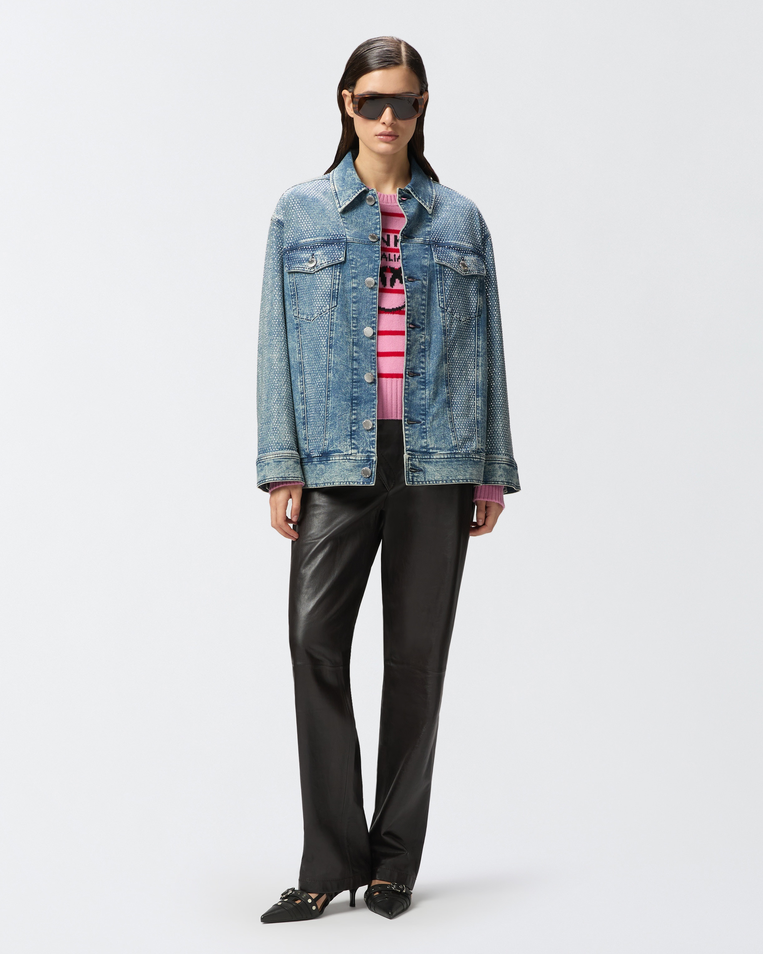 DENIM JACKET WITH RHINESTONES AND STUDS - 3