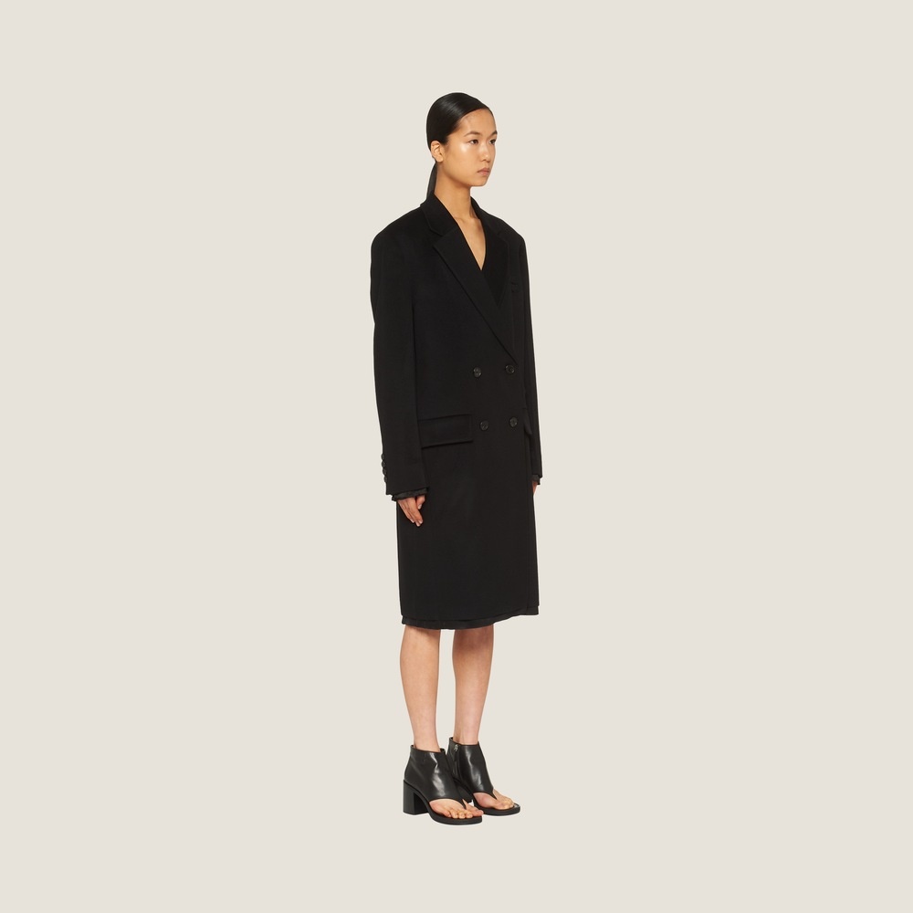 Double-breasted velour coat - 5