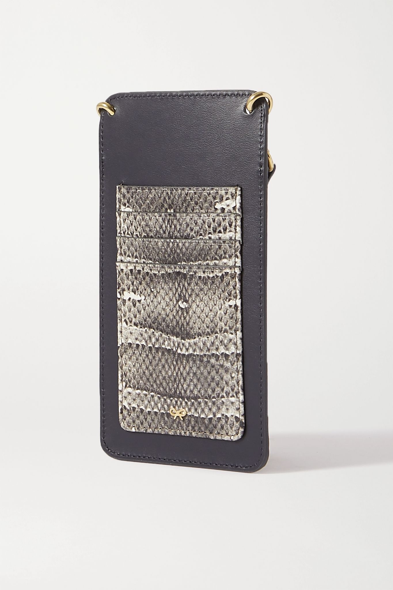 Smooth and perforated snake-effect leather phone case - 2