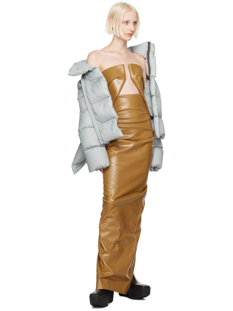 Rick Owens Tan Porterville Prong Denim Maxi Dress outlook