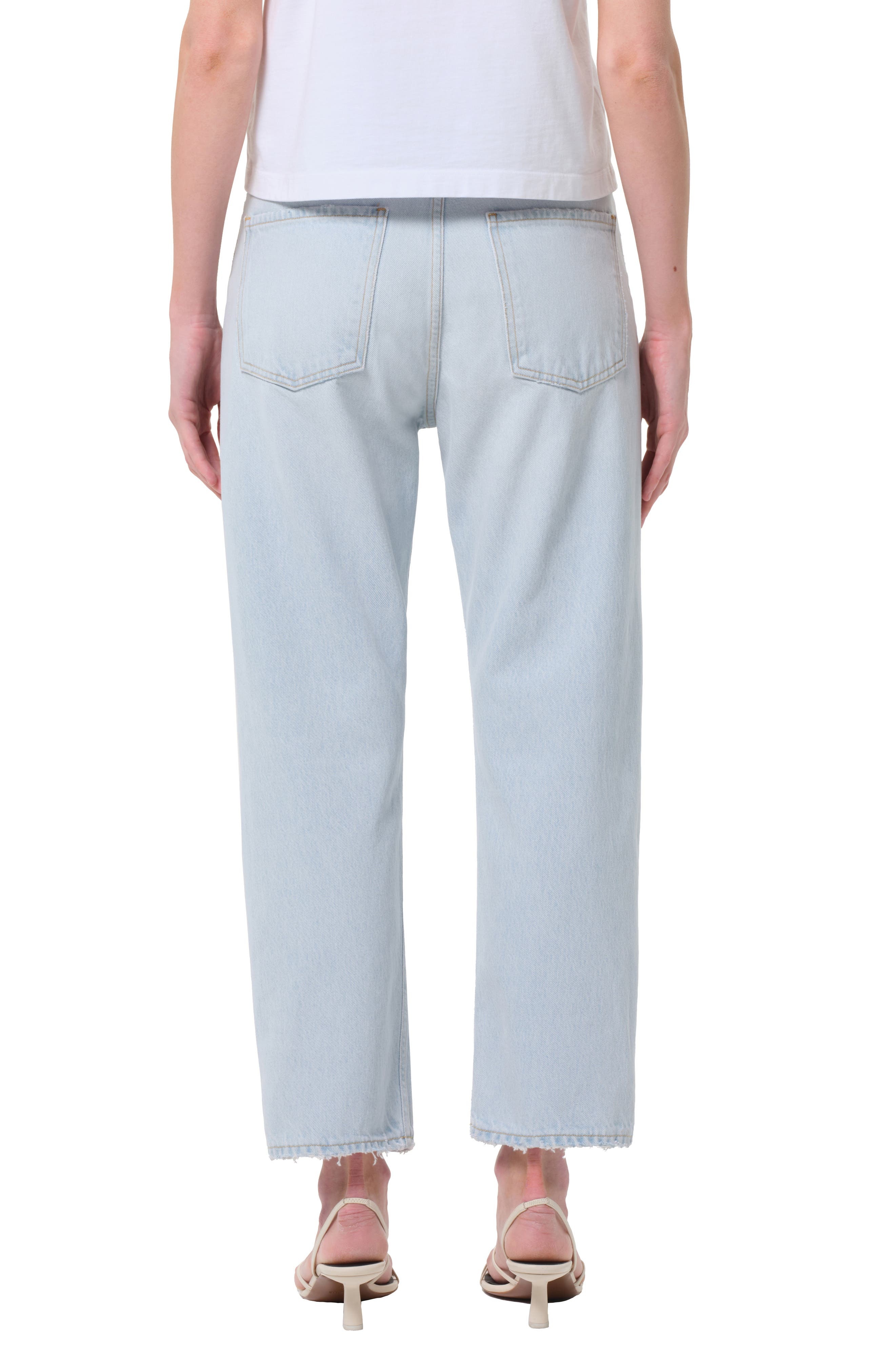 AGOLDE '90s Ripped Mid Rise Crop Relaxed Straight Leg Jeans in Requiem at Nordstrom - 2