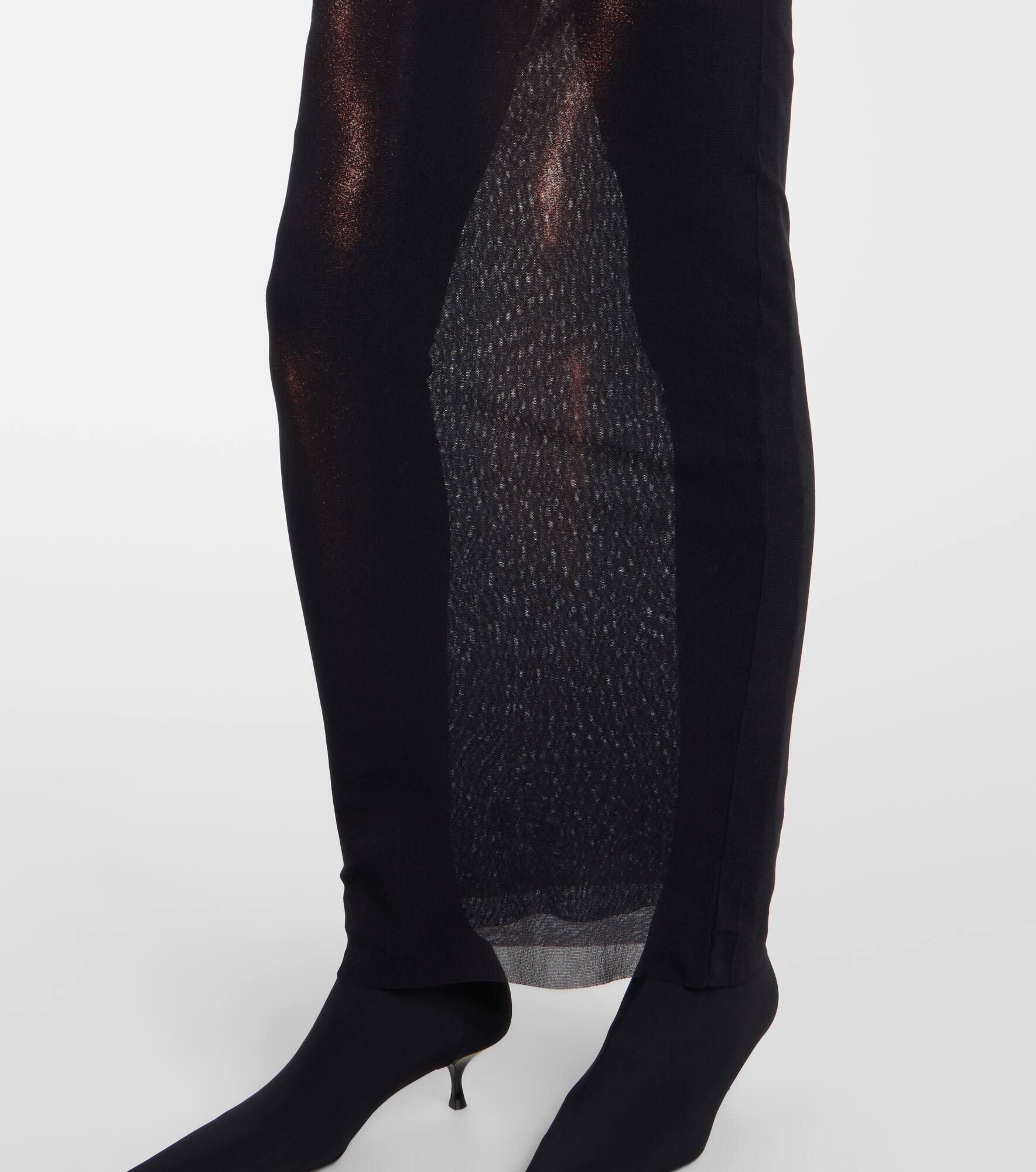 Trompe l'oeil mesh maxi dress - 6