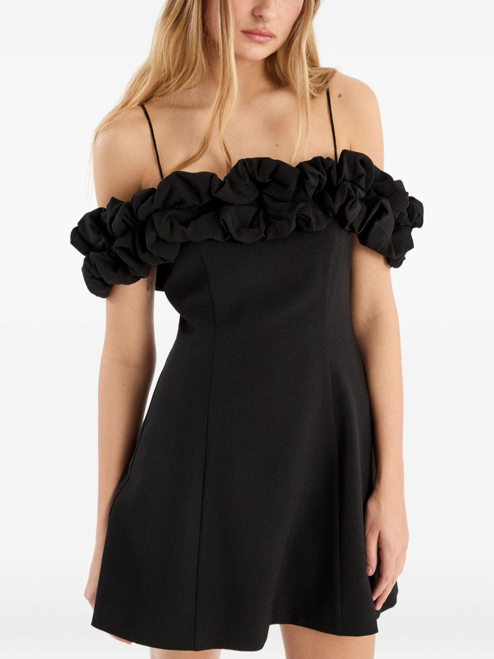 off-shoulder ruffled mini dress - 3