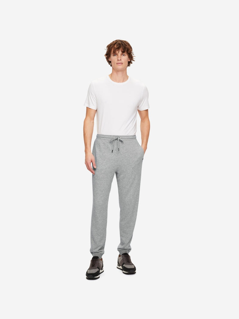 Derek Rose Men's Sweatpants Quinn Cotton Modal Silver outlook