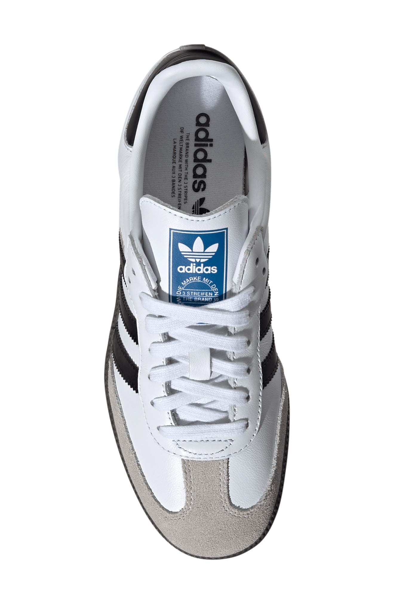adidas Samba OG Sneaker in White/Black/Clear Granite at Nordstrom - 4