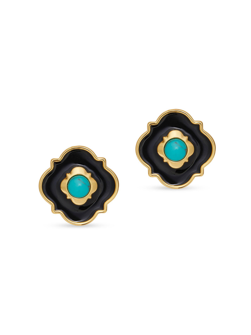 Women's Biltmore Button Stud Earrings - Patina Green 1