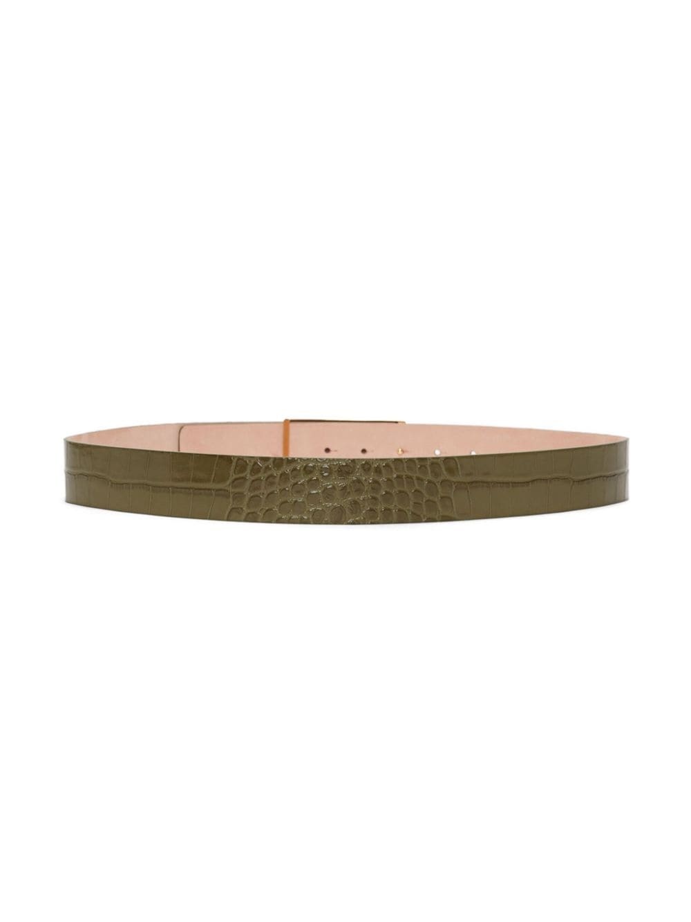 crocodile-embossed leather Jumbo Frame belt - 3