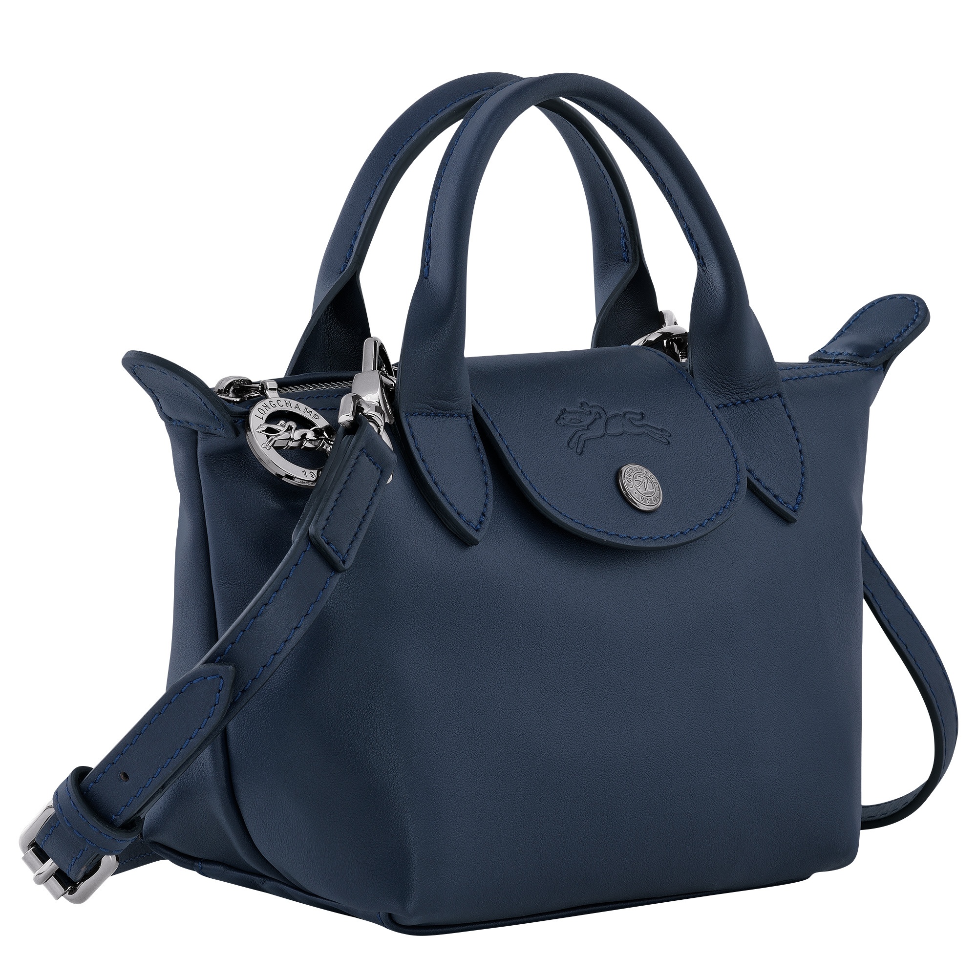 Le Pliage Xtra XS Handbag Navy - Leather - 3