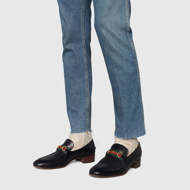 Stretch denim pant with raw cut hem 6