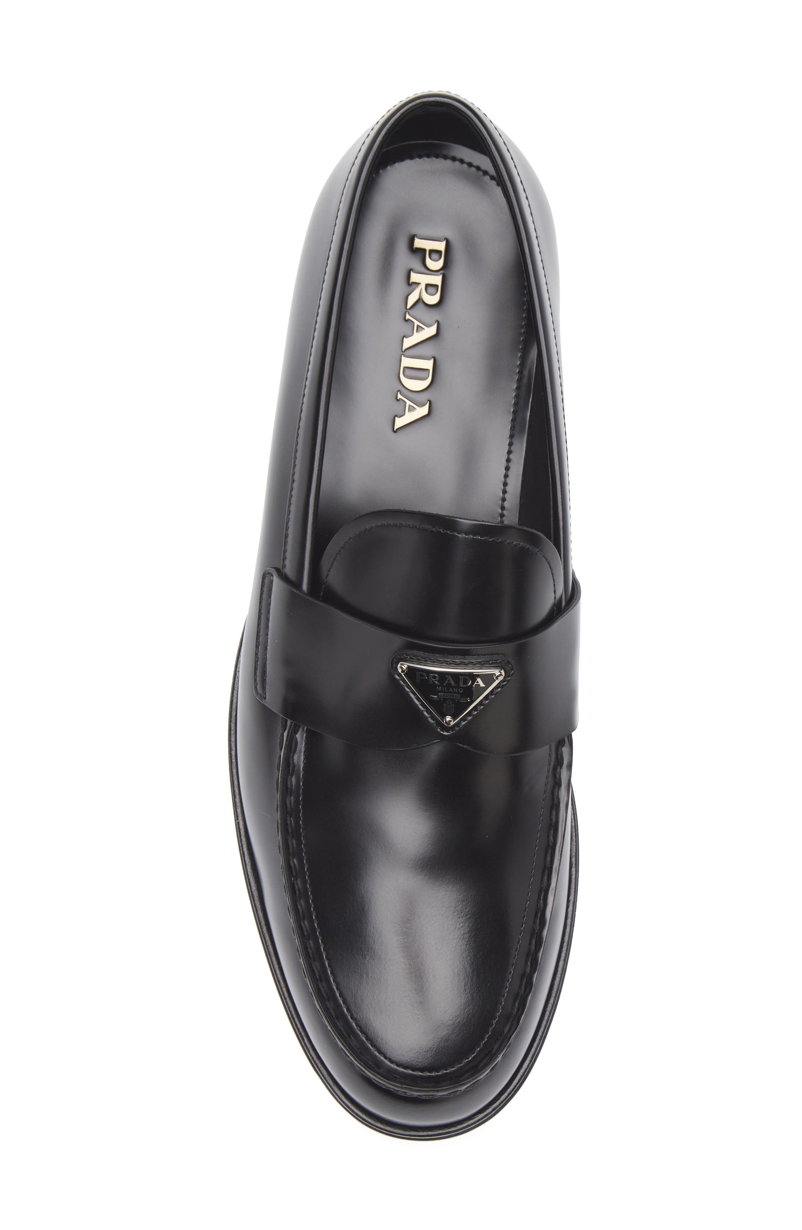 Prada Triangle Logo Loafer in Nero at Nordstrom - 5
