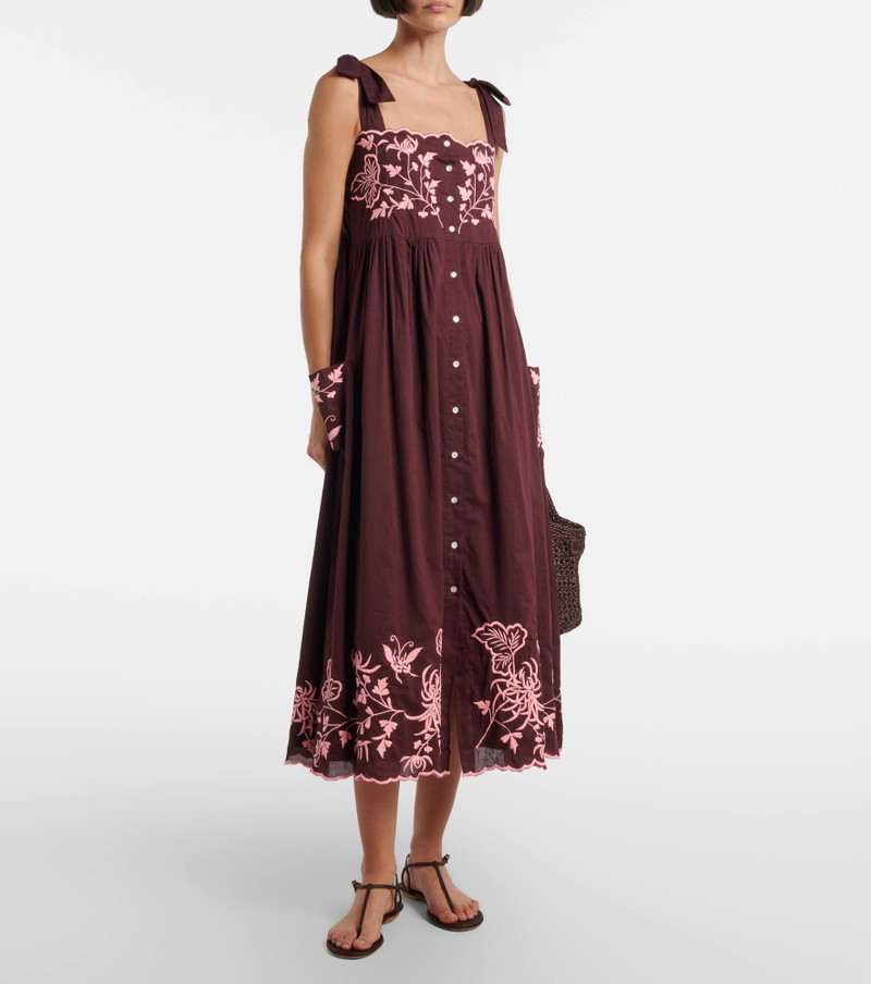 juliet dunn Embroidered cotton midi dress outlook