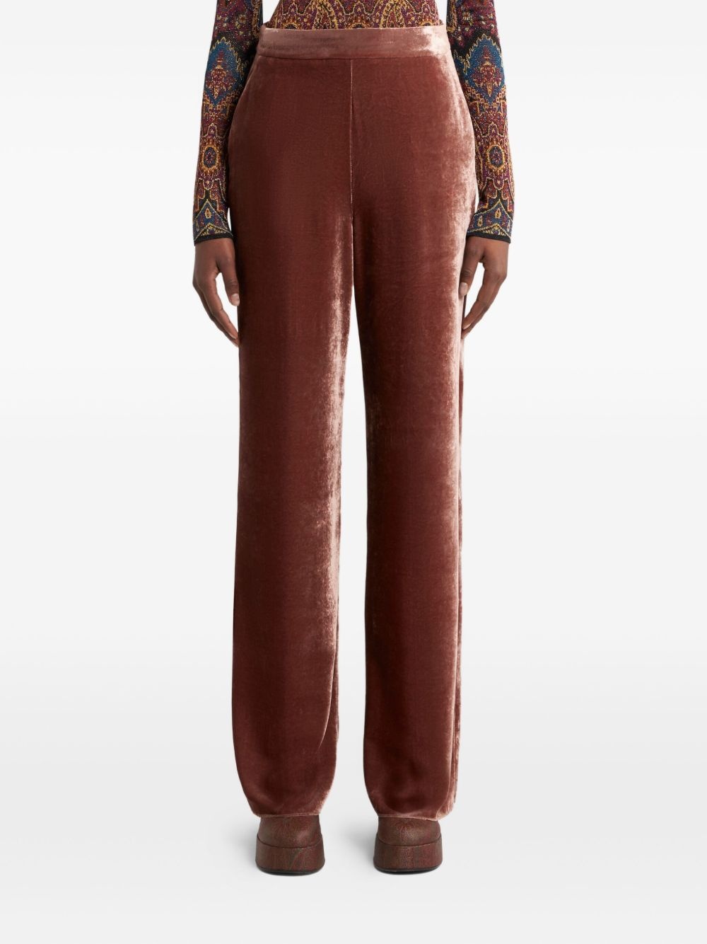 velvet palazzo trousers - 2