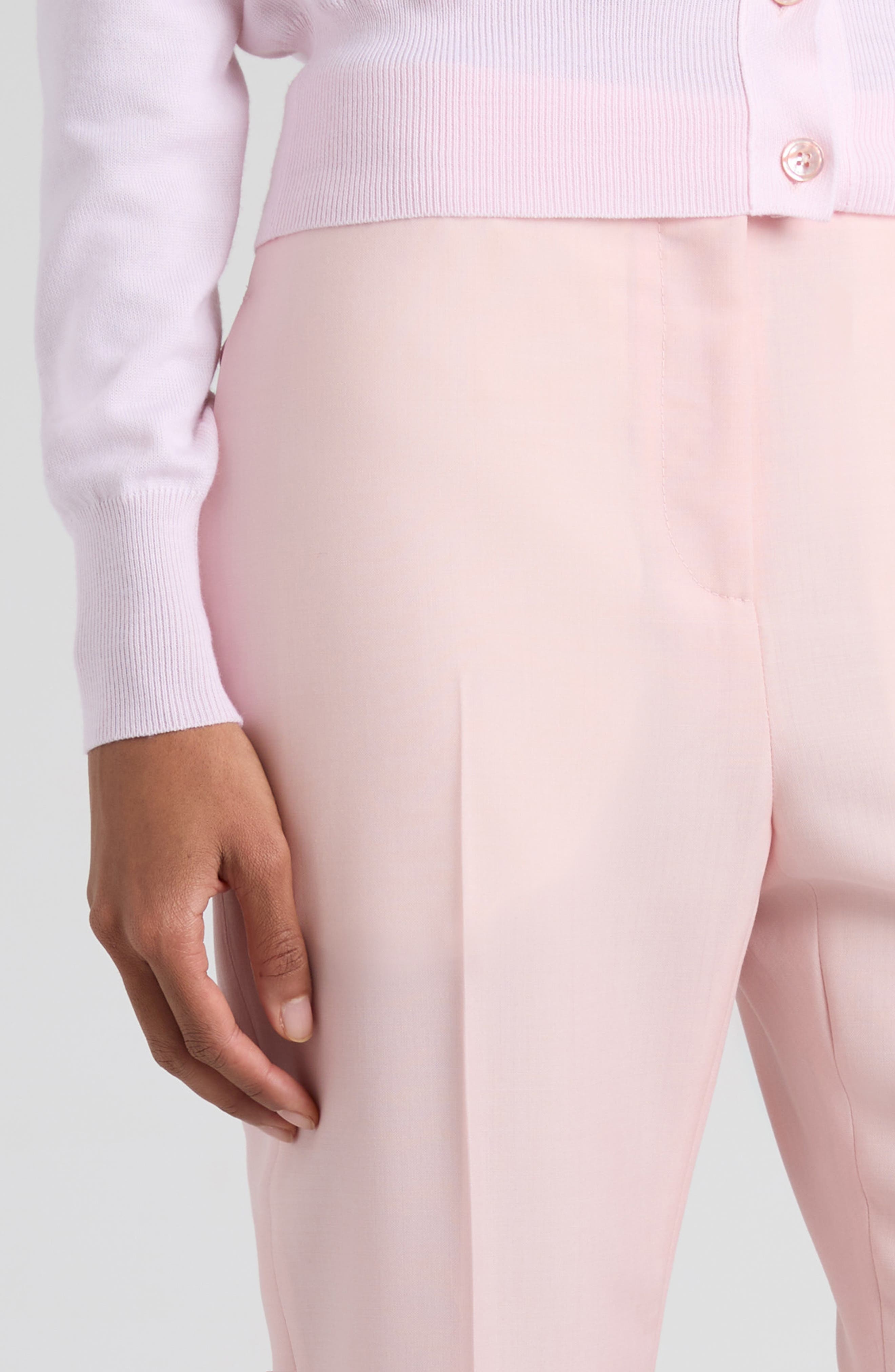 McQueen Wool & Mohair Cigarette Pants in Rose at Nordstrom - 5